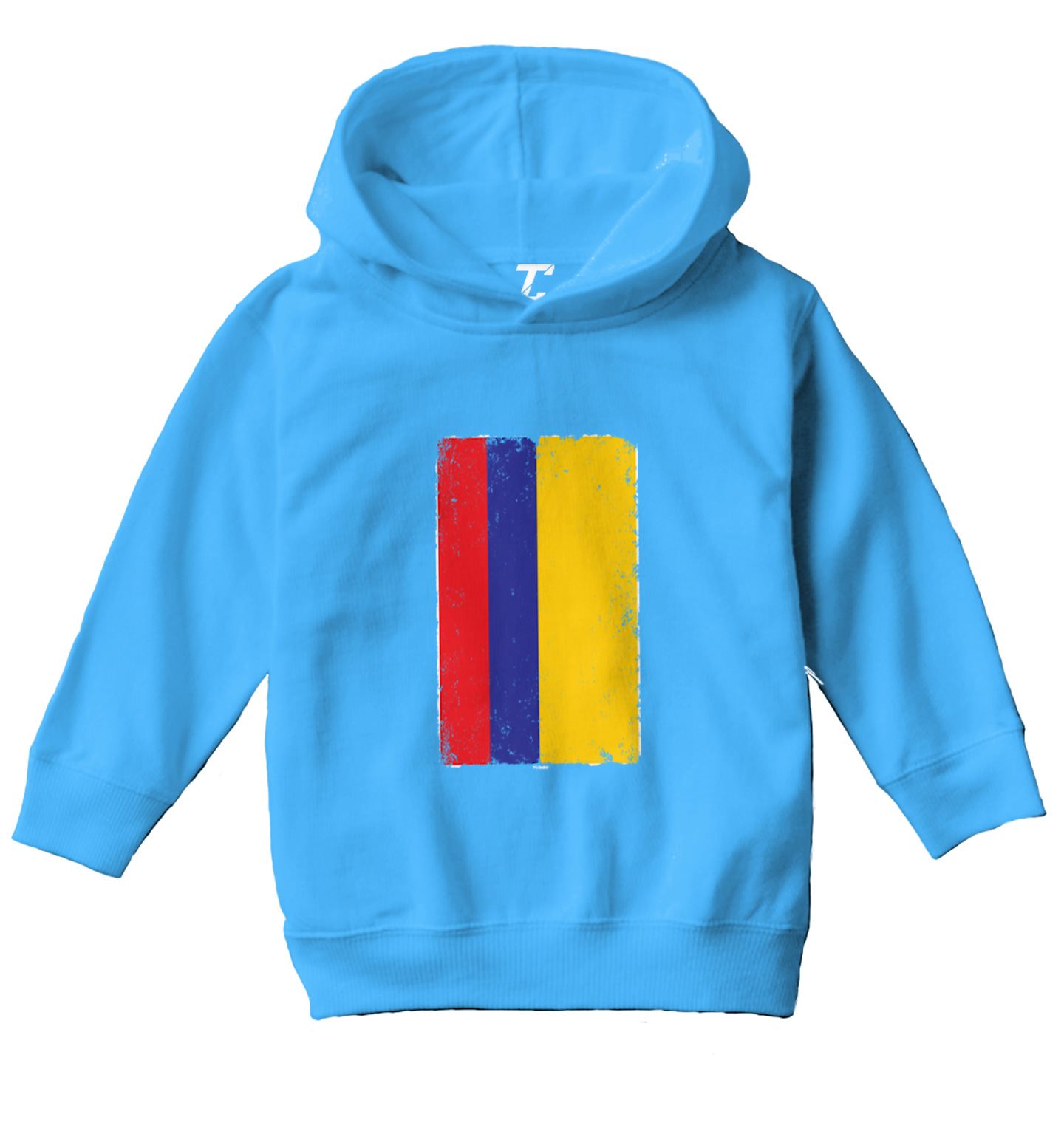 Distressed Colombia Flag - Colombian Country Pride Toddler/Youth Hoodie - Picture 12 of 12