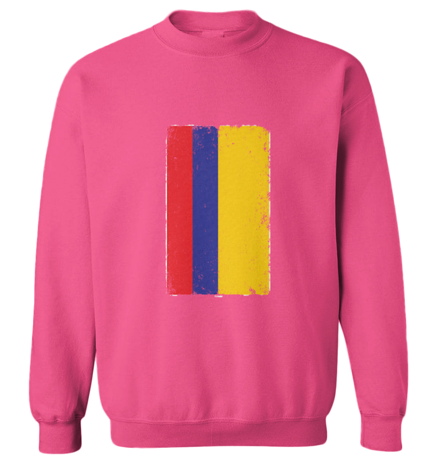 Distressed Colombia Flag - Colombian Country Pride Toddler Crewneck Sweater - Picture 6 of 8
