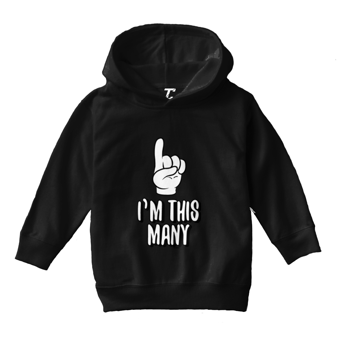 I'm This Many 1 - One Year Old Birthday Celebrate Toddler/Youth Hoodie - Picture 2 of 12