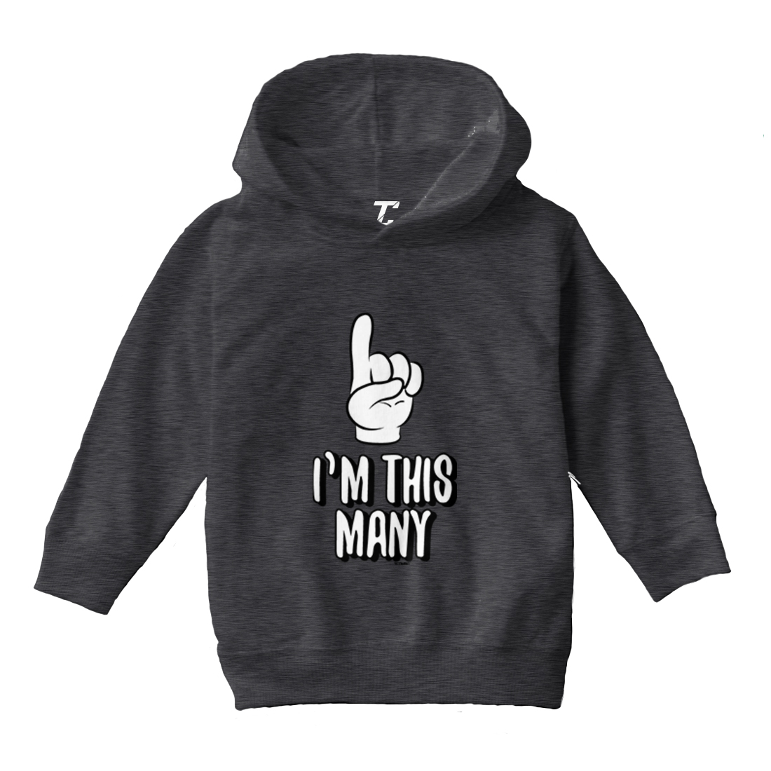 I'm This Many 1 - One Year Old Birthday Celebrate Toddler/Youth Hoodie - Picture 3 of 12