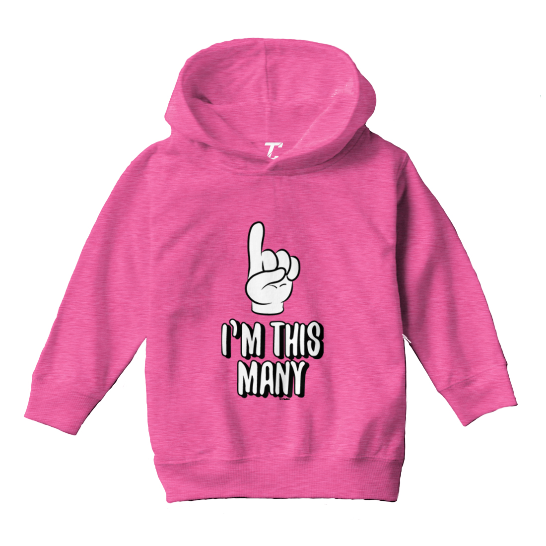 I'm This Many 1 - One Year Old Birthday Celebrate Toddler/Youth Hoodie - Picture 4 of 12