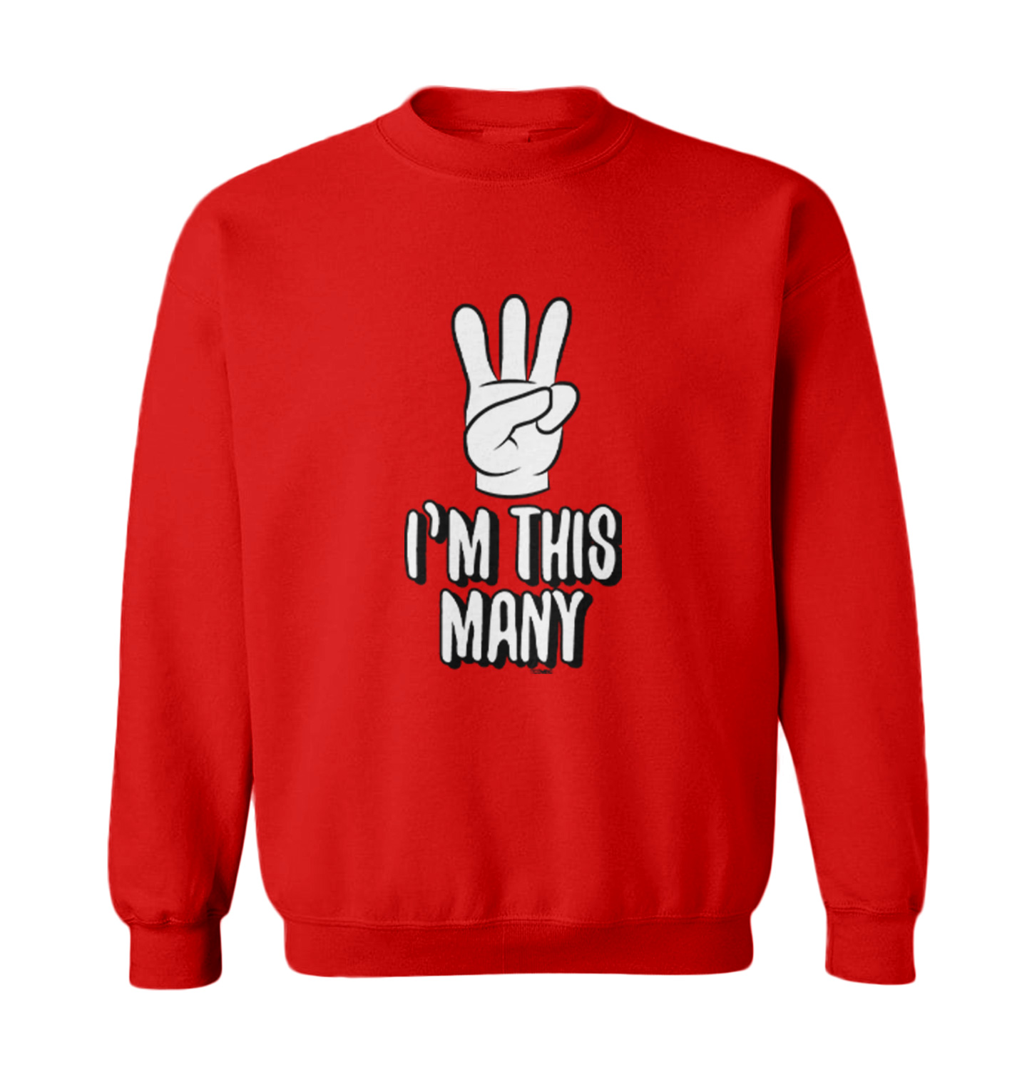 I'm This Many 3 - Three Year Old Third Birthday Party Toddler Crewneck Sweater - Picture 7 of 8