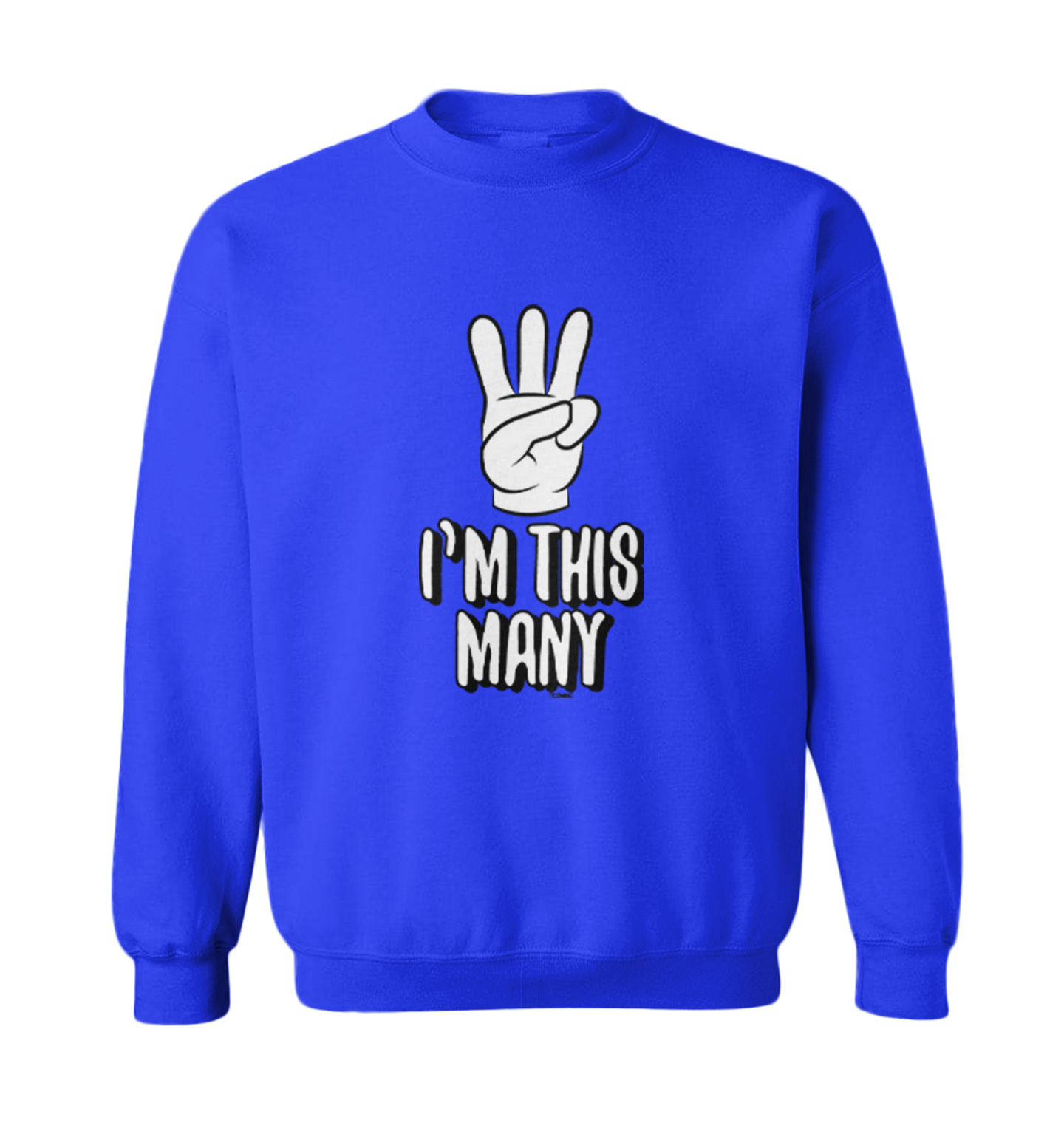 I'm This Many 3 - Three Year Old Third Birthday Party Toddler Crewneck Sweater - Picture 8 of 8