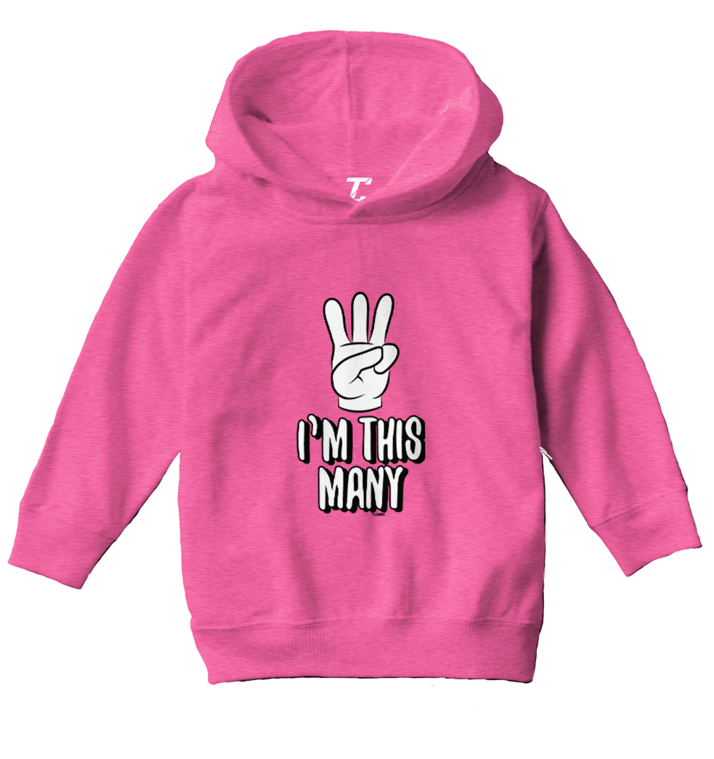 I'm This Many 3 - Three Year Old Third Birthday Party Toddler/Youth Hoodie - Picture 4 of 12