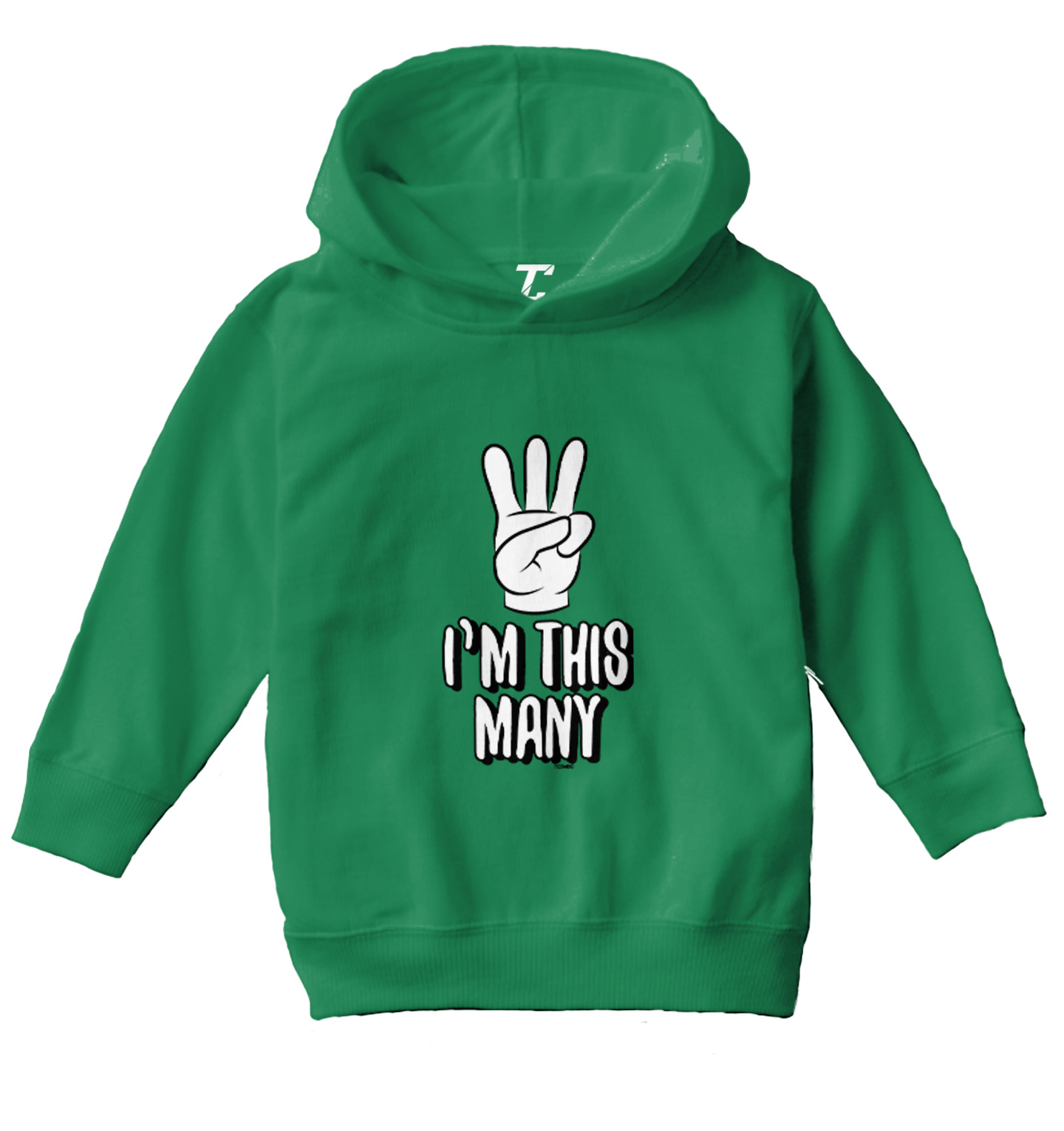 I'm This Many 3 - Three Year Old Third Birthday Party Toddler/Youth Hoodie - Picture 5 of 12