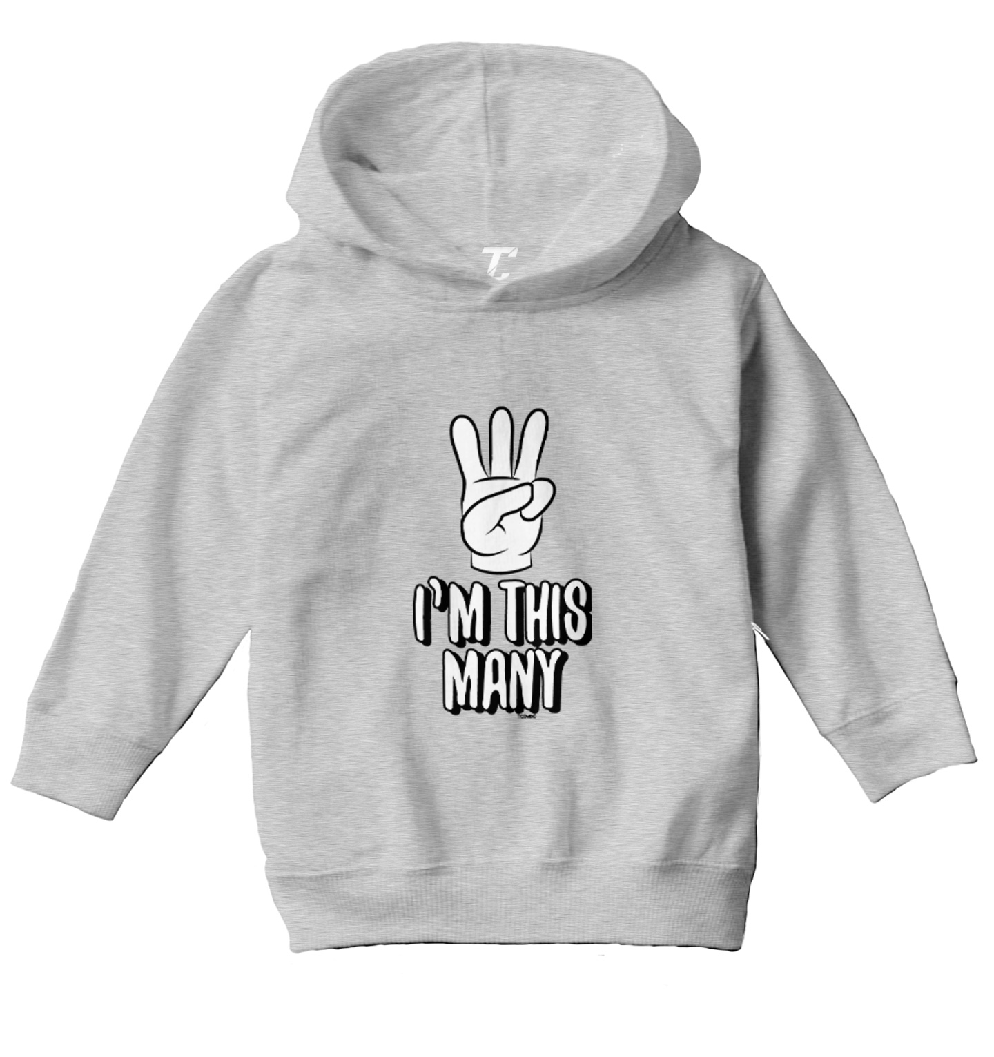 I'm This Many 3 - Three Year Old Third Birthday Party Toddler/Youth Hoodie - Picture 6 of 12