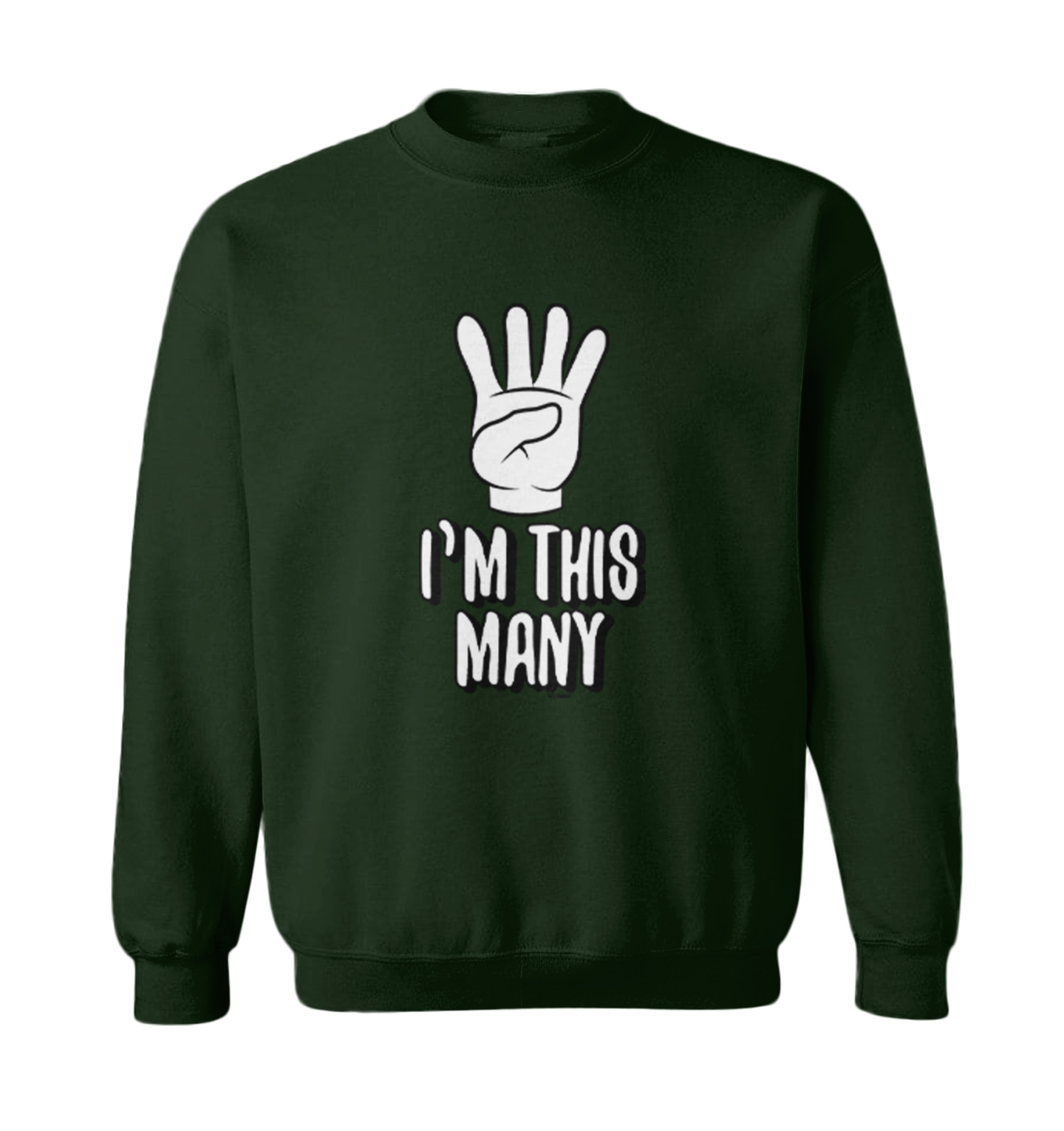 I'm This Many 4 - Four Year Old Fourth Birthday Party Toddler Crewneck Sweater - Picture 3 of 7