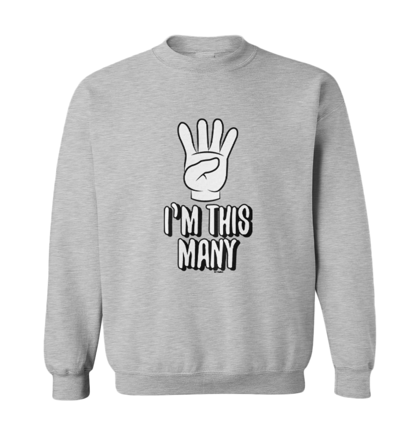 I'm This Many 4 - Four Year Old Fourth Birthday Party Toddler Crewneck Sweater - Picture 4 of 7