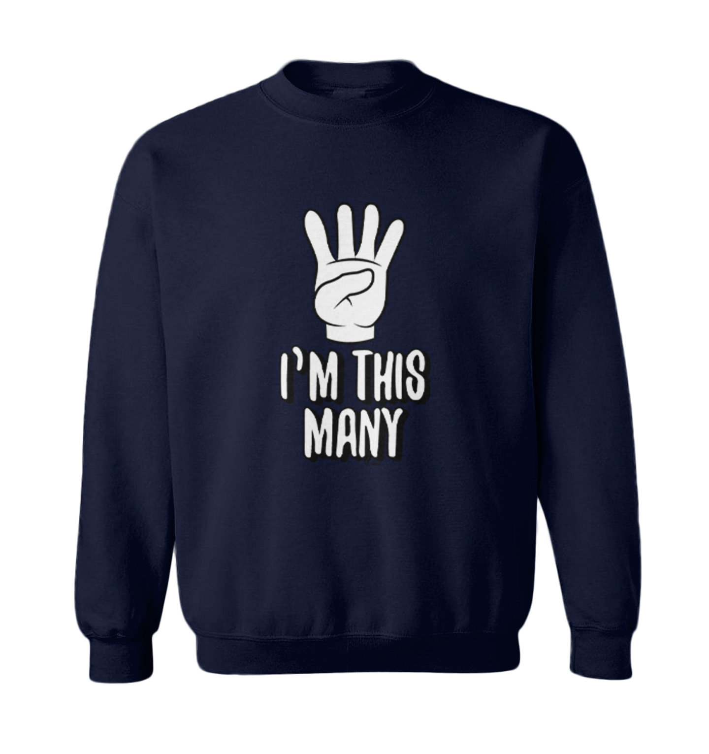 I'm This Many 4 - Four Year Old Fourth Birthday Party Toddler Crewneck Sweater - Picture 5 of 7