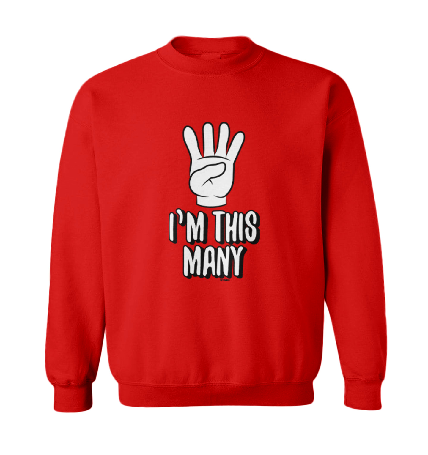 I'm This Many 4 - Four Year Old Fourth Birthday Party Toddler Crewneck Sweater - Picture 6 of 7