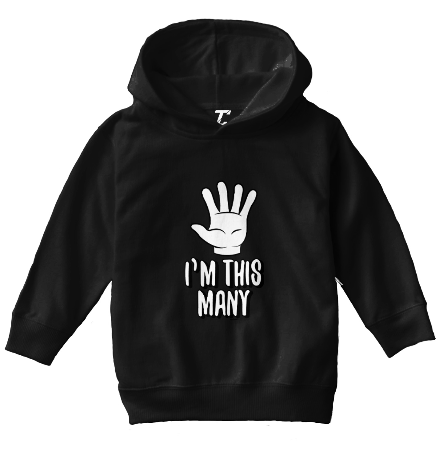 I m This Many 5 Fifth Birthday Five Year Old Toddler Youth Hoodie