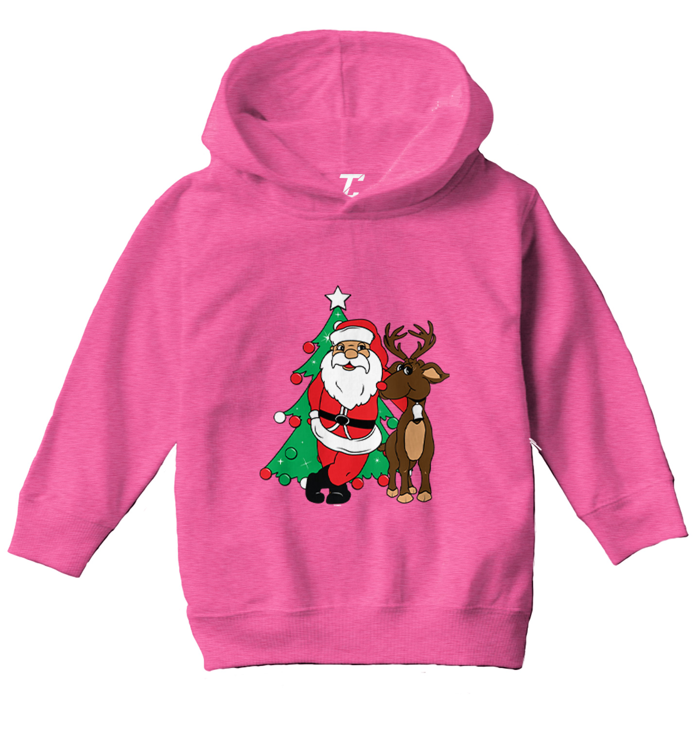Santa & Reindeer - Christmas Tree Ornaments Holiday Toddler/Youth Hoodie - Picture 4 of 12