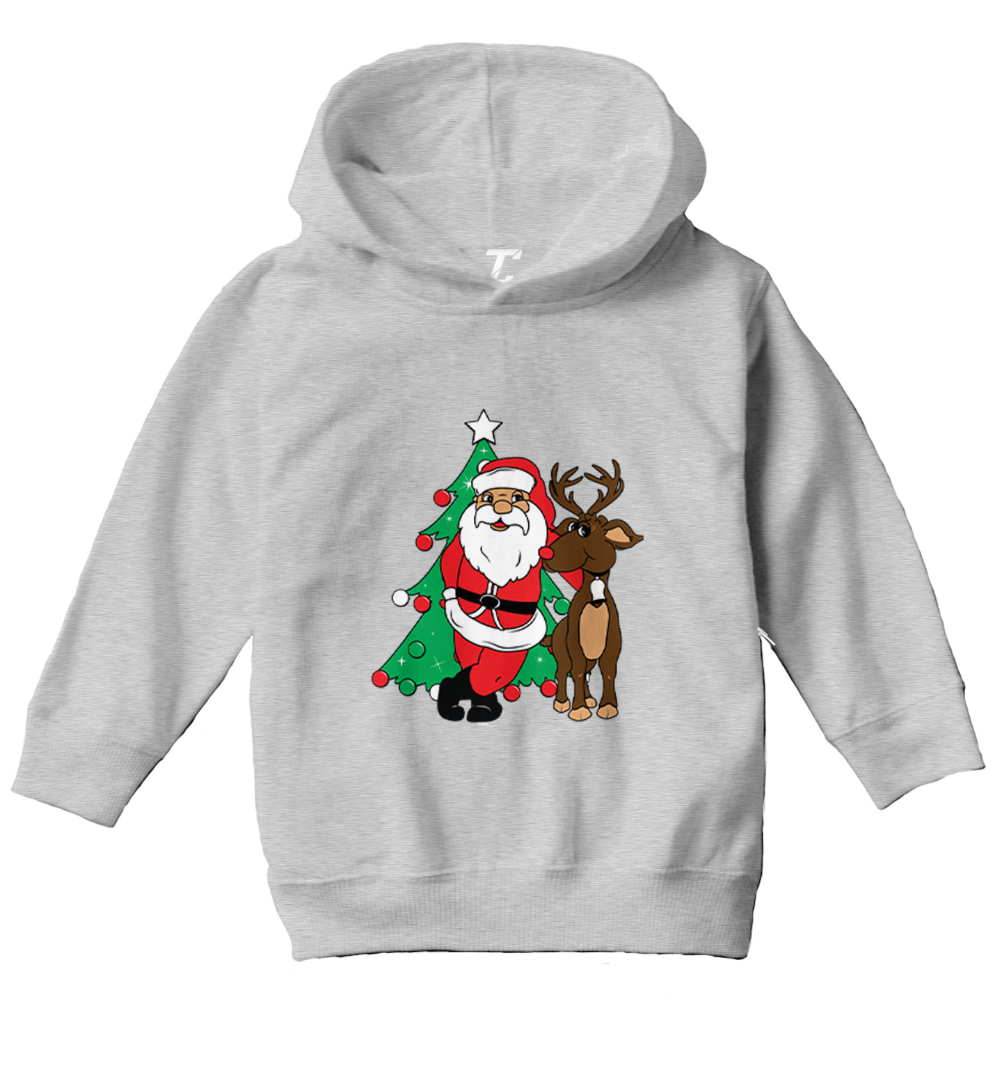 Santa & Reindeer - Christmas Tree Ornaments Holiday Toddler/Youth Hoodie - Picture 6 of 12