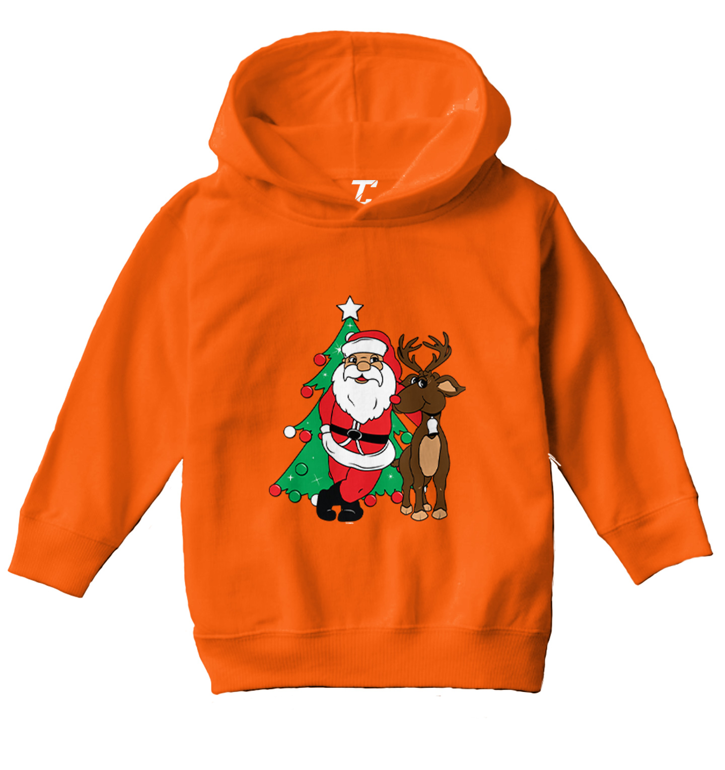 Santa & Reindeer - Christmas Tree Ornaments Holiday Toddler/Youth Hoodie - Picture 8 of 12