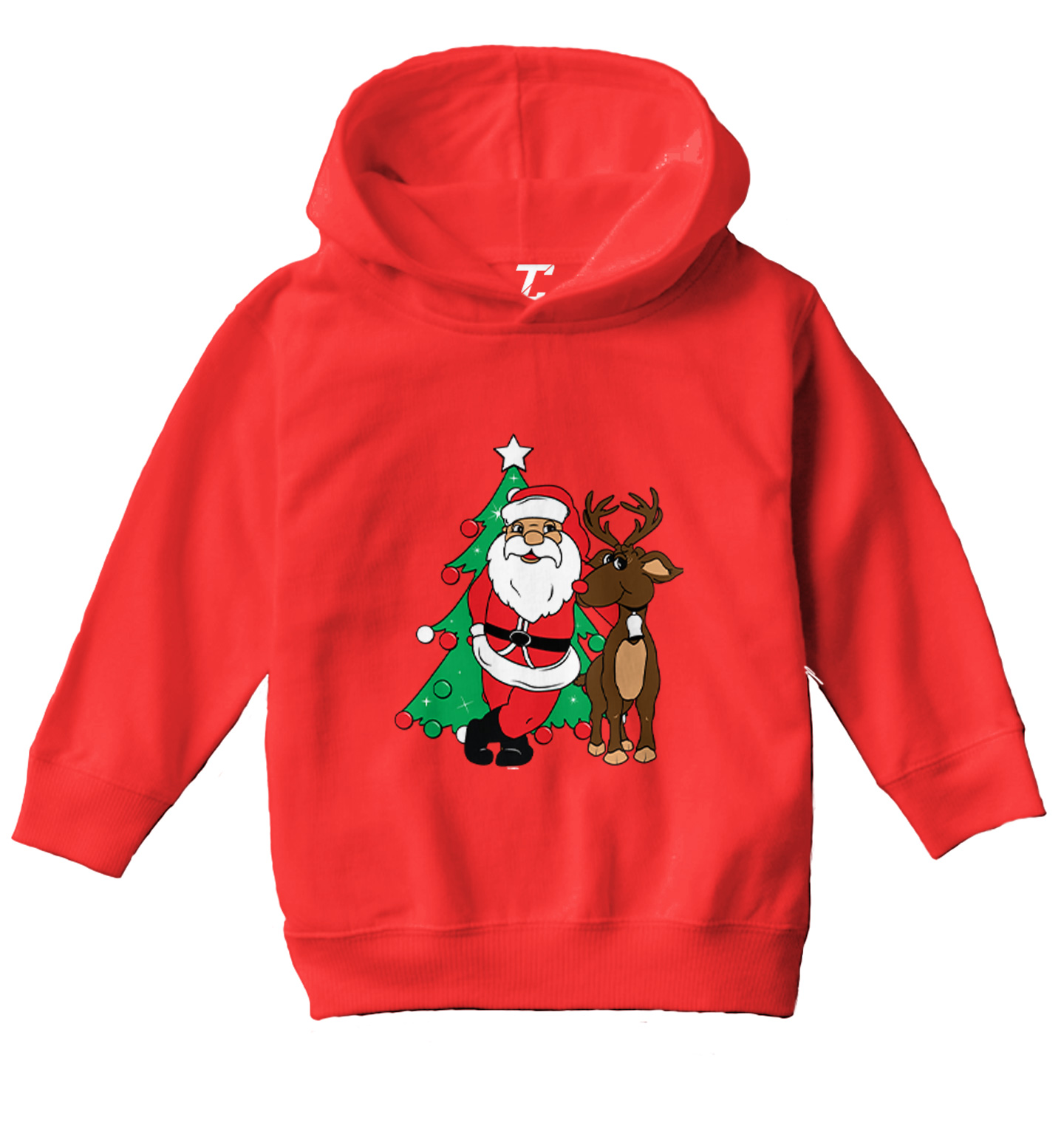 Santa & Reindeer - Christmas Tree Ornaments Holiday Toddler/Youth Hoodie - Picture 10 of 12