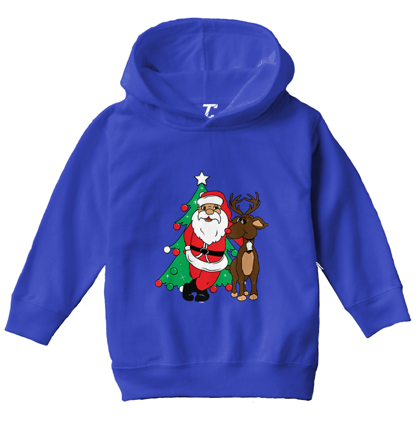 Santa & Reindeer - Christmas Tree Ornaments Holiday Toddler/Youth Hoodie - Picture 11 of 12