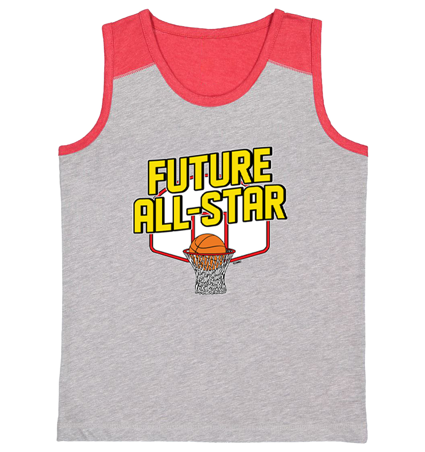 Future All Star - Basketball Player Hoops Court Sports Youth Contrast Tank Top - Picture 7 of 7