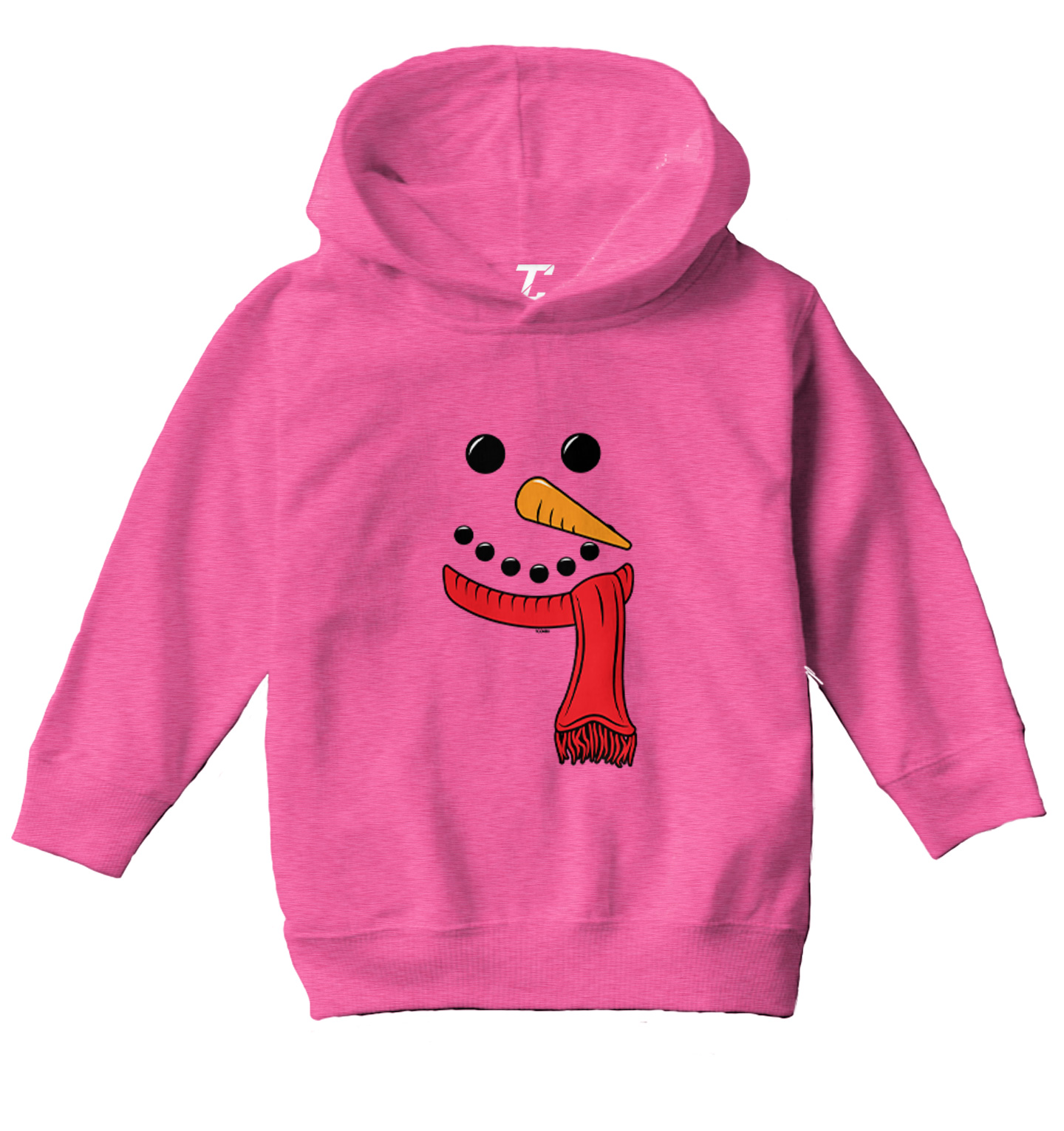 Snowman Face - Carrot Scarf Button Winter Snow Toddler/Youth Hoodie - Picture 4 of 12