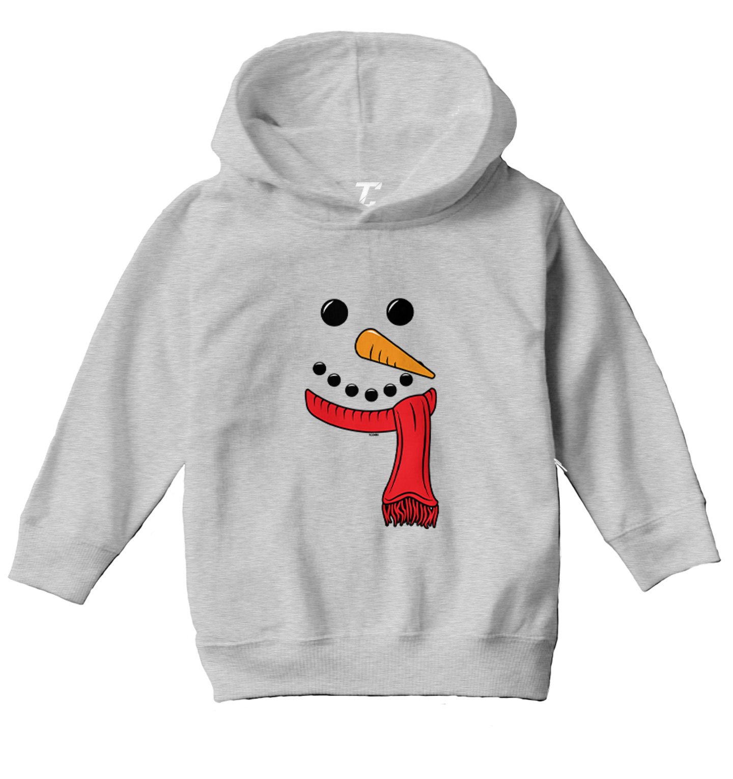 Snowman Face - Carrot Scarf Button Winter Snow Toddler/Youth Hoodie - Picture 6 of 12