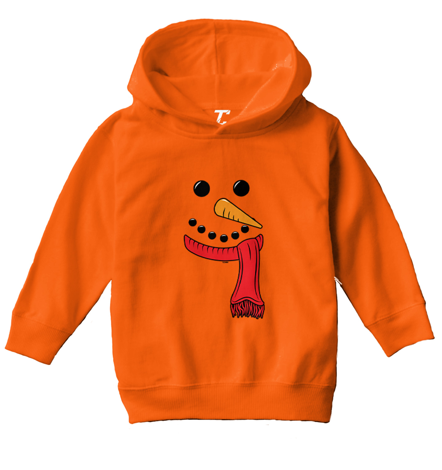 Snowman Face - Carrot Scarf Button Winter Snow Toddler/Youth Hoodie - Picture 8 of 12