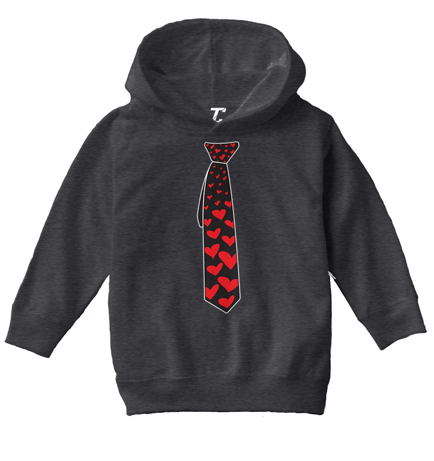 Heart Tie - Valentine'e Day Love Cupid Adorable Toddler/Youth Hoodie - Picture 3 of 12