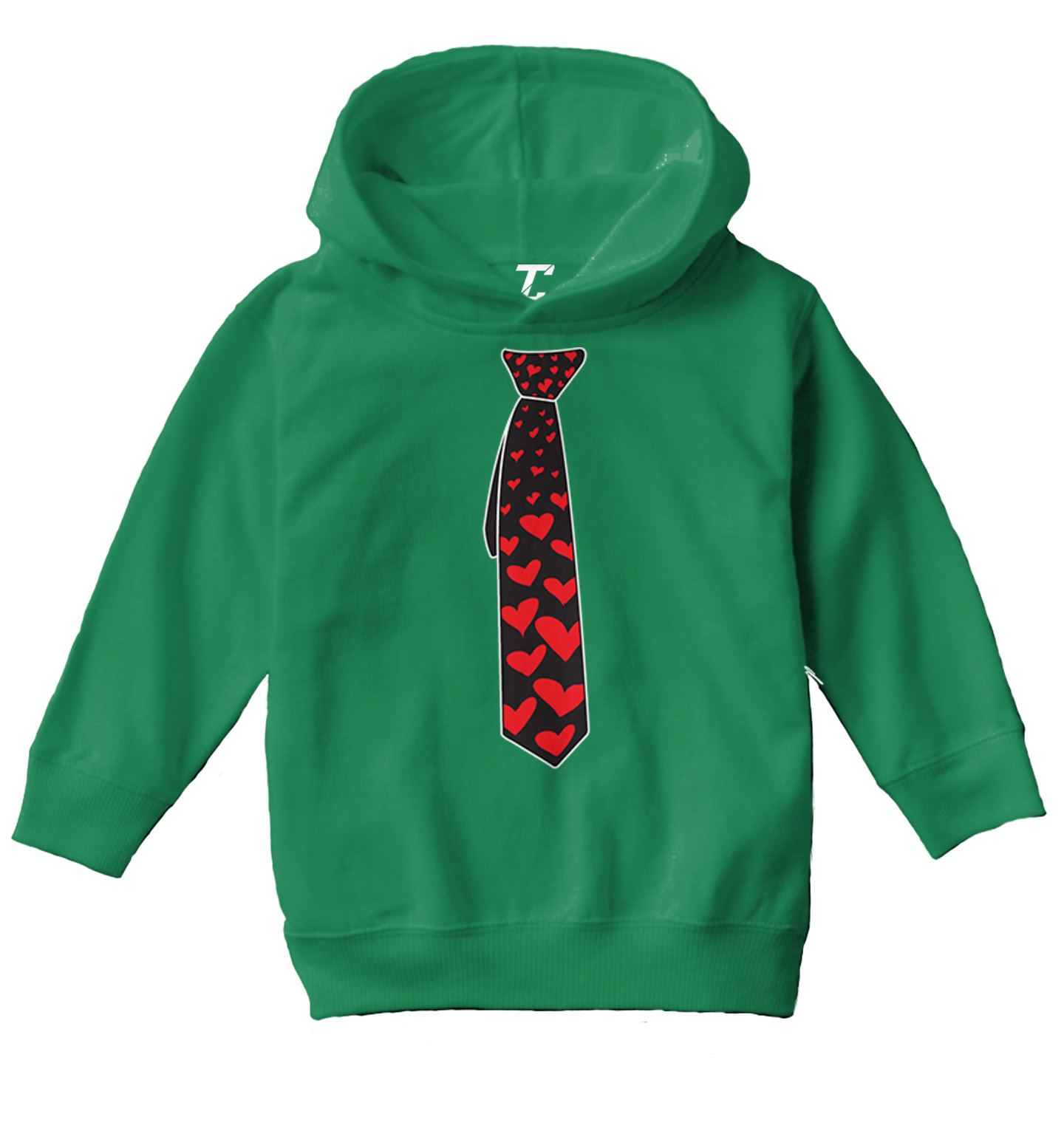 Heart Tie - Valentine'e Day Love Cupid Adorable Toddler/Youth Hoodie - Picture 5 of 12