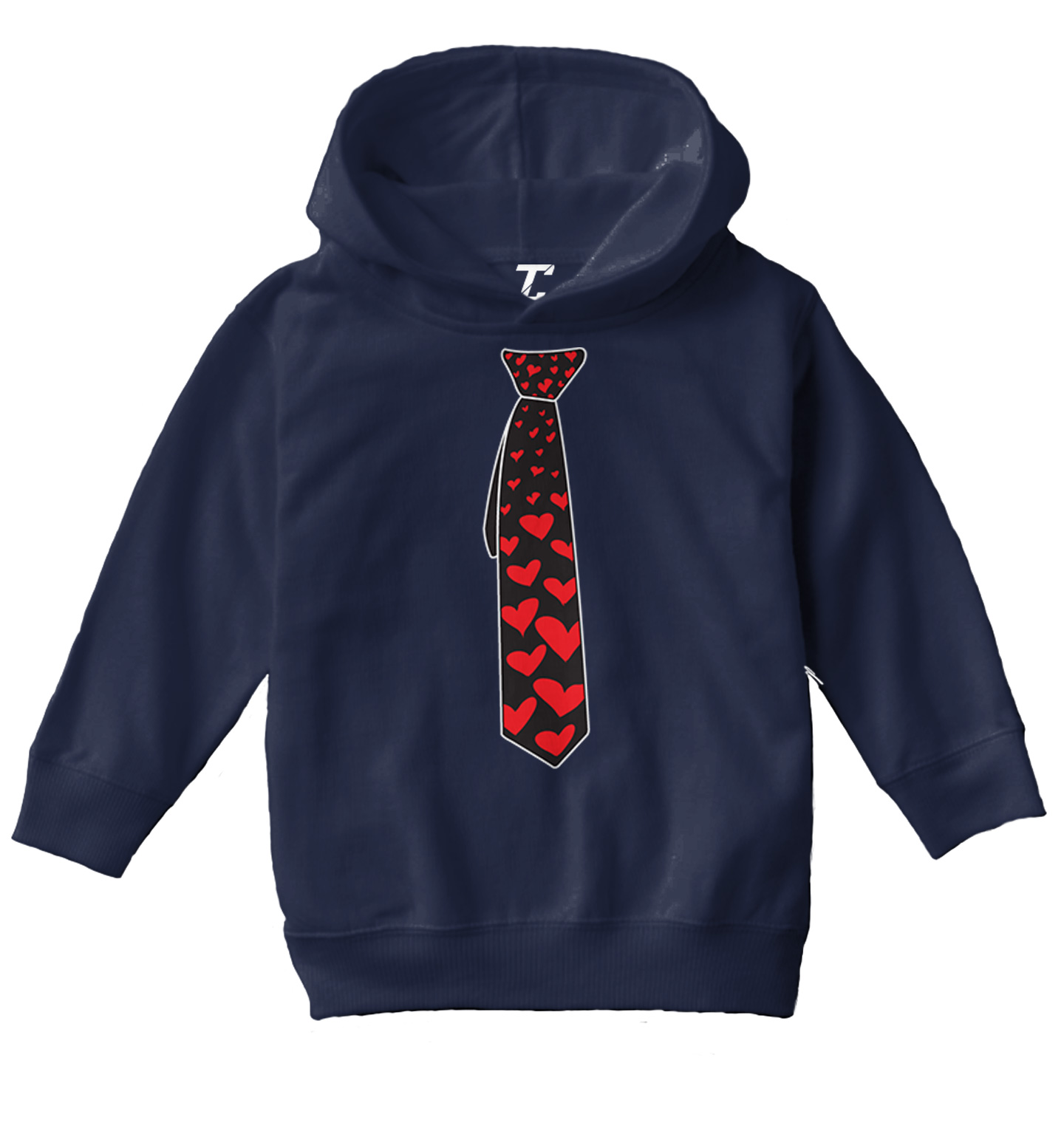 Heart Tie - Valentine'e Day Love Cupid Adorable Toddler/Youth Hoodie - Picture 7 of 12