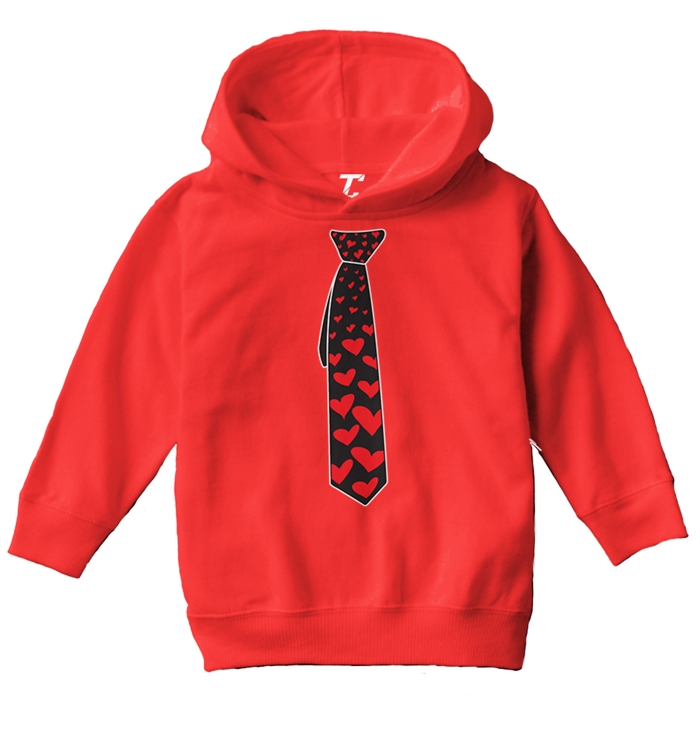 Heart Tie - Valentine'e Day Love Cupid Adorable Toddler/Youth Hoodie - Picture 10 of 12