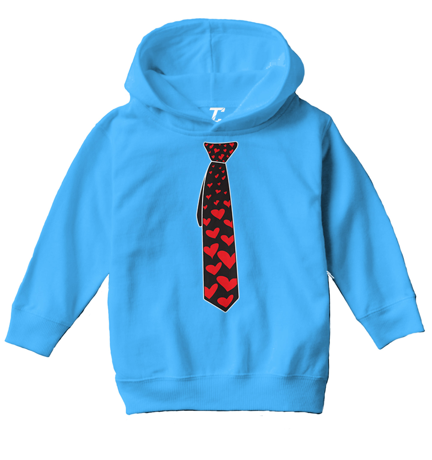 Heart Tie - Valentine'e Day Love Cupid Adorable Toddler/Youth Hoodie - Picture 12 of 12