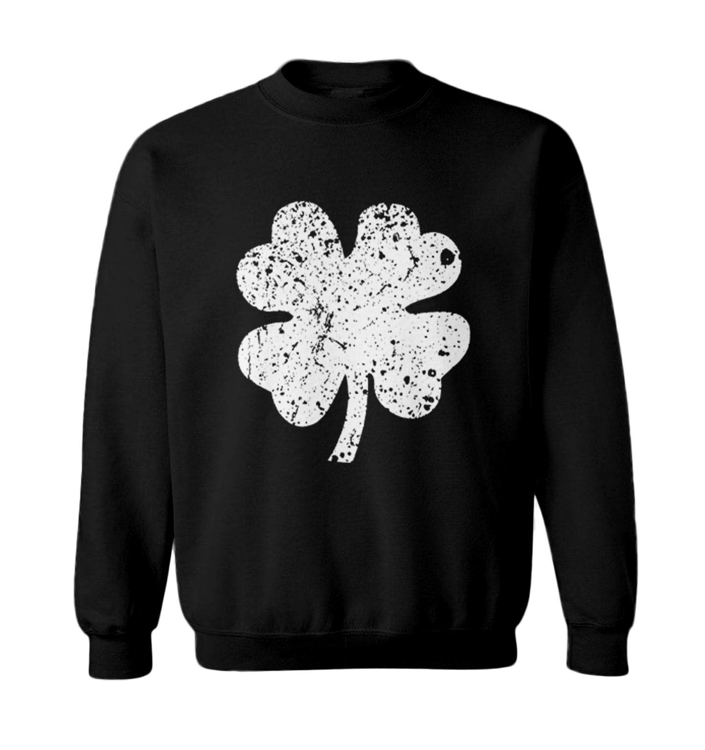 Distressed Four Leaf Clover - Irish Lucky Shamrock Toddler Crewneck Sweater - Picture 2 of 8