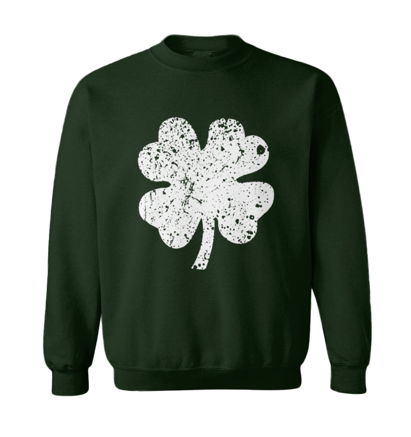 Distressed Four Leaf Clover - Irish Lucky Shamrock Toddler Crewneck Sweater - Picture 3 of 8