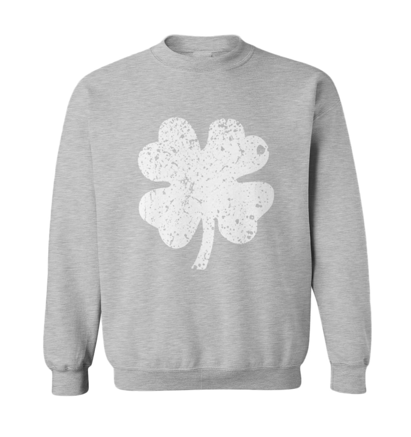 Distressed Four Leaf Clover - Irish Lucky Shamrock Toddler Crewneck Sweater - Picture 4 of 8