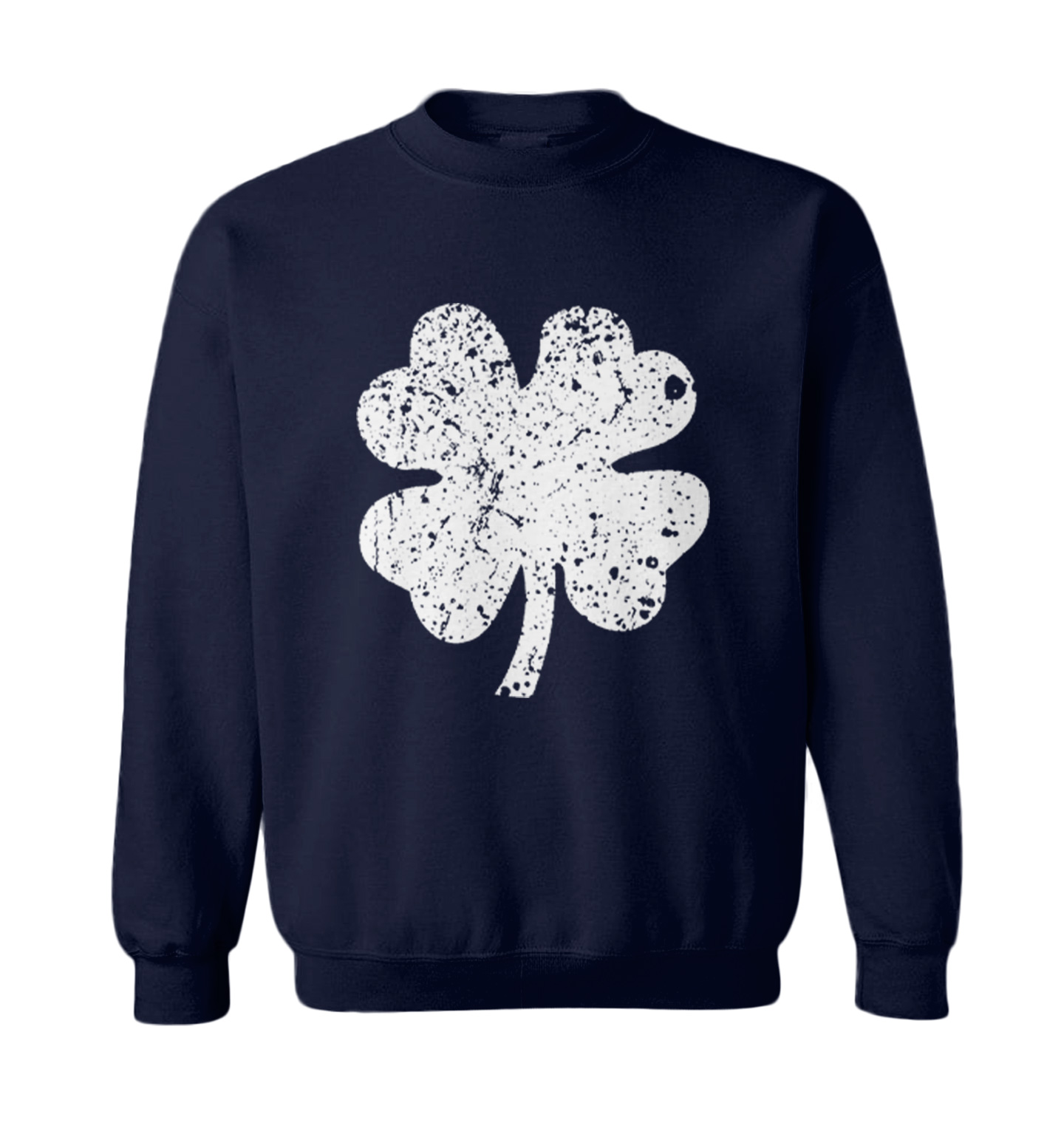 Distressed Four Leaf Clover - Irish Lucky Shamrock Toddler Crewneck Sweater - Picture 5 of 8