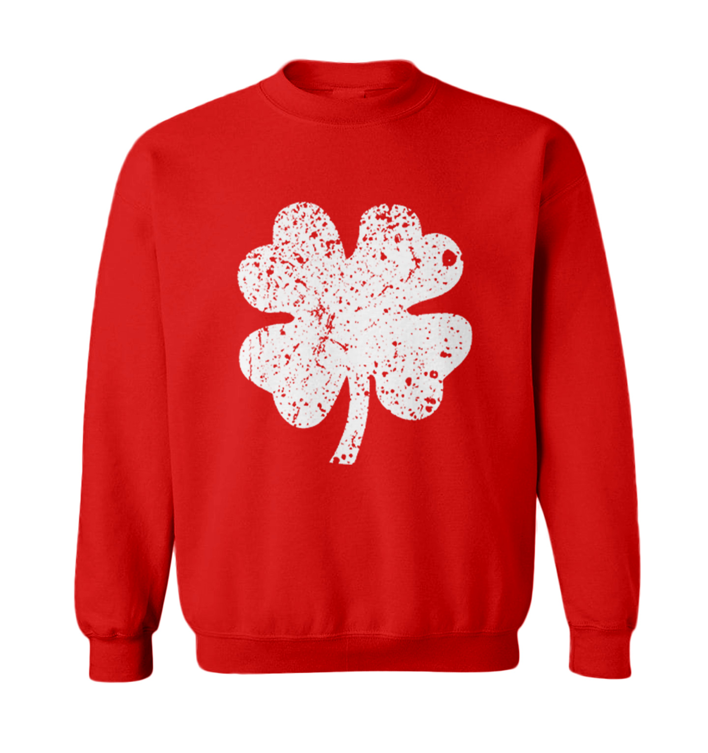 Distressed Four Leaf Clover - Irish Lucky Shamrock Toddler Crewneck Sweater - Picture 7 of 8