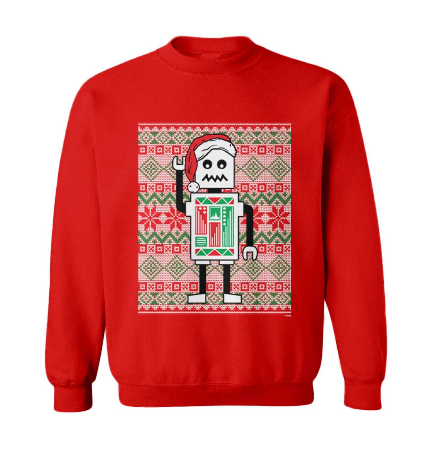 Robot Santa - Ugly Christmas Sweater Pattern Machine Toddler