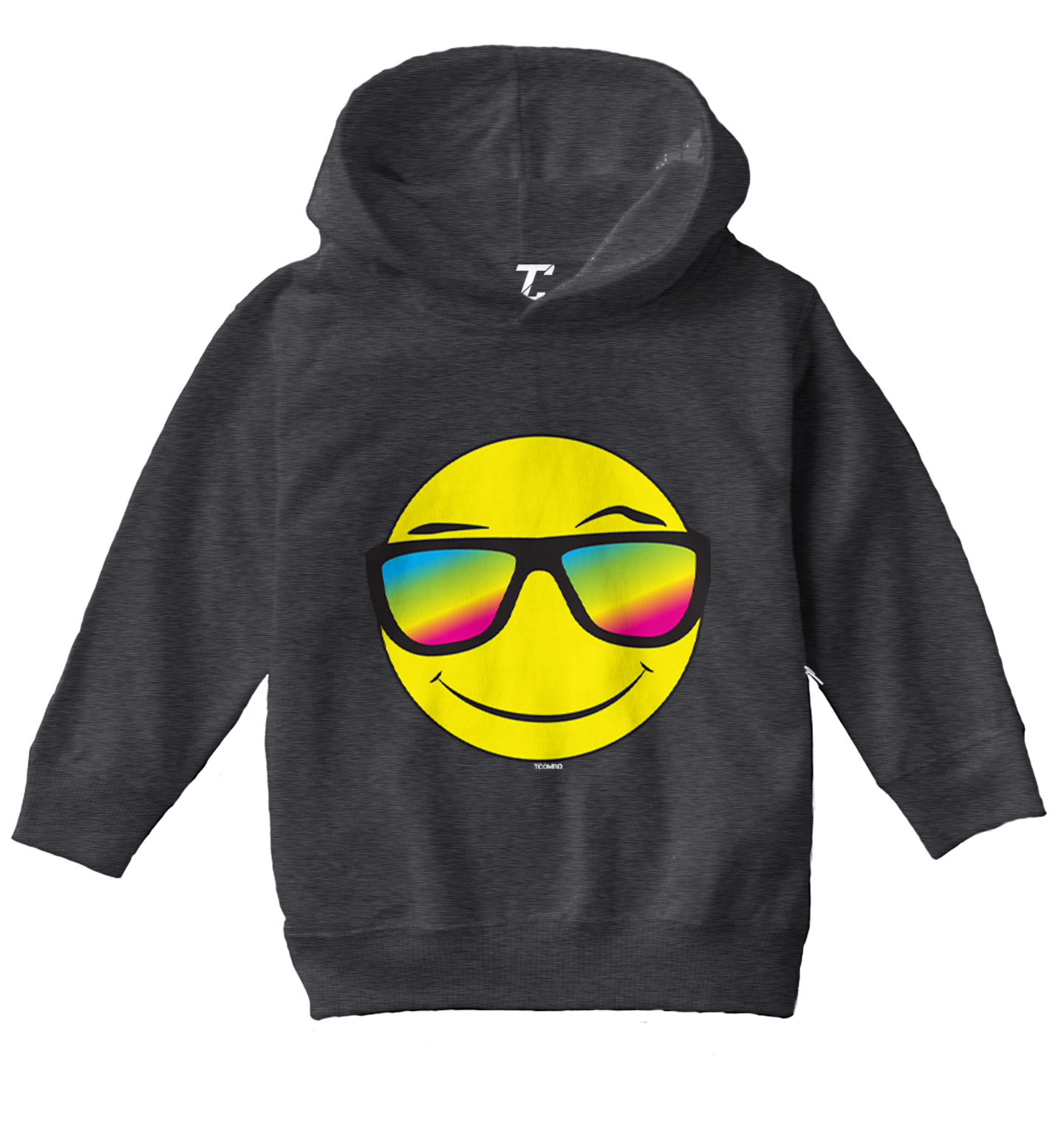 Smiling Face With Neon Sunglasses - Cool Cute Toddler/Youth Hoodie - Picture 3 of 12