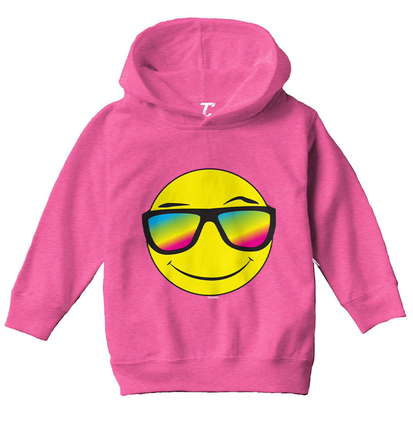 Smiling Face With Neon Sunglasses - Cool Cute Toddler/Youth Hoodie - Picture 4 of 12