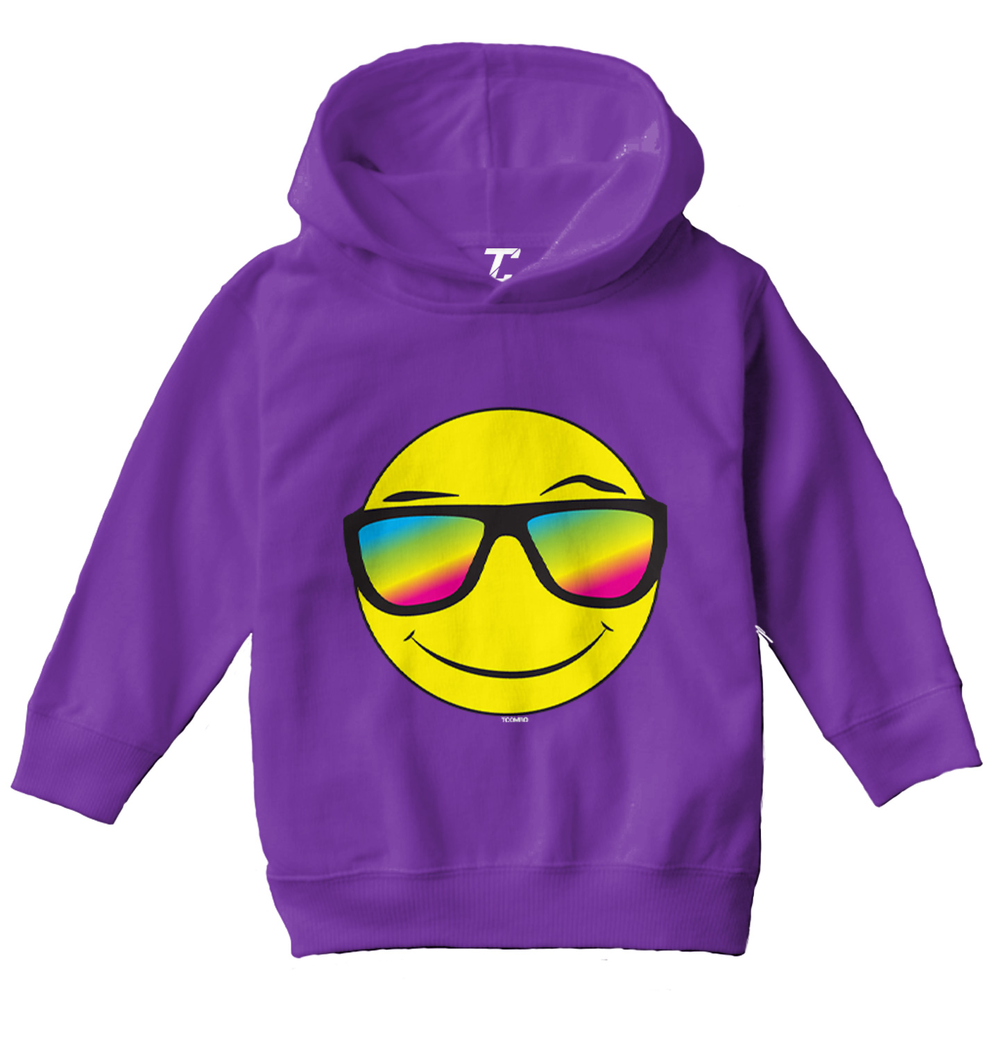 Smiling Face With Neon Sunglasses - Cool Cute Toddler/Youth Hoodie - Picture 9 of 12