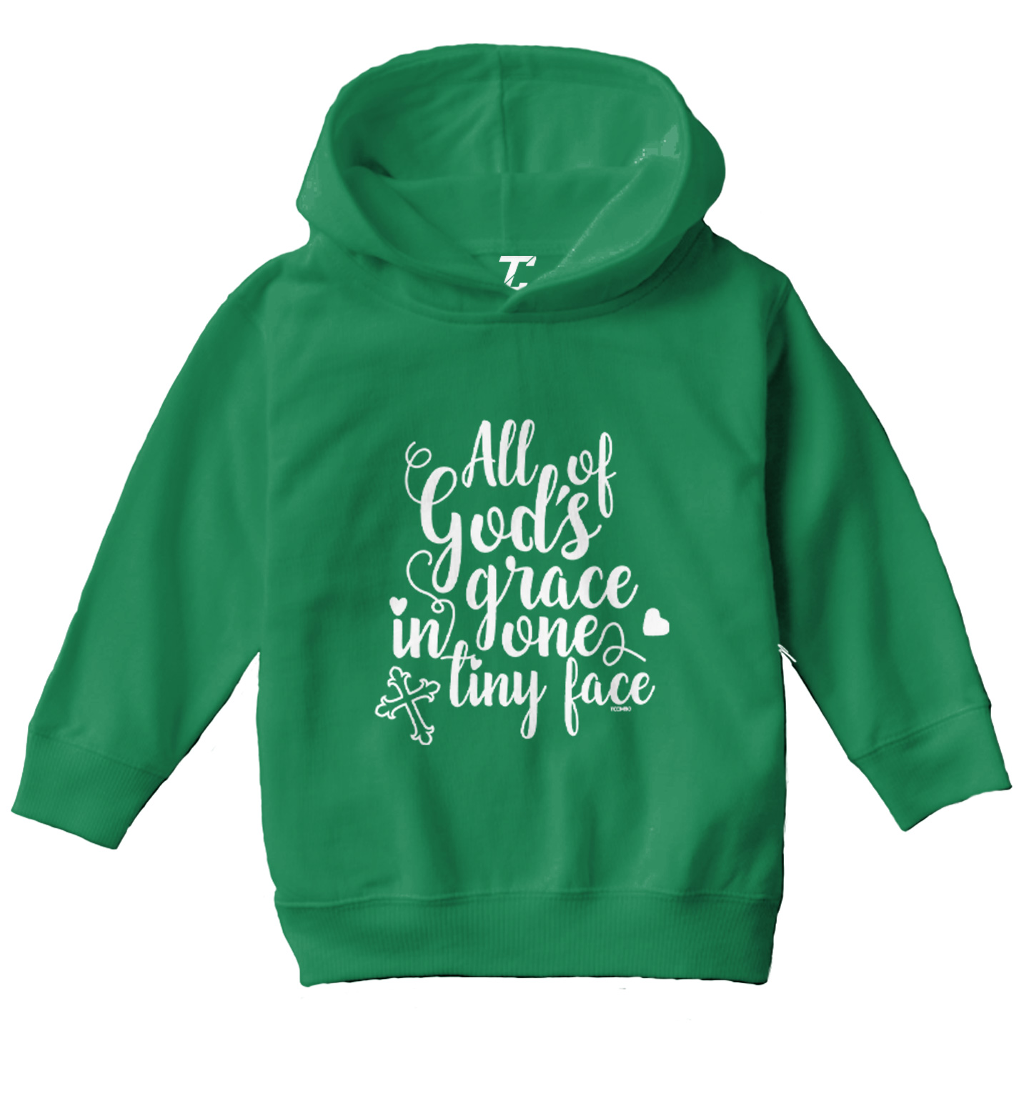 All Of God's Grace In One Tiny Face - Cross Heart Toddler/Youth Hoodie - Picture 5 of 12