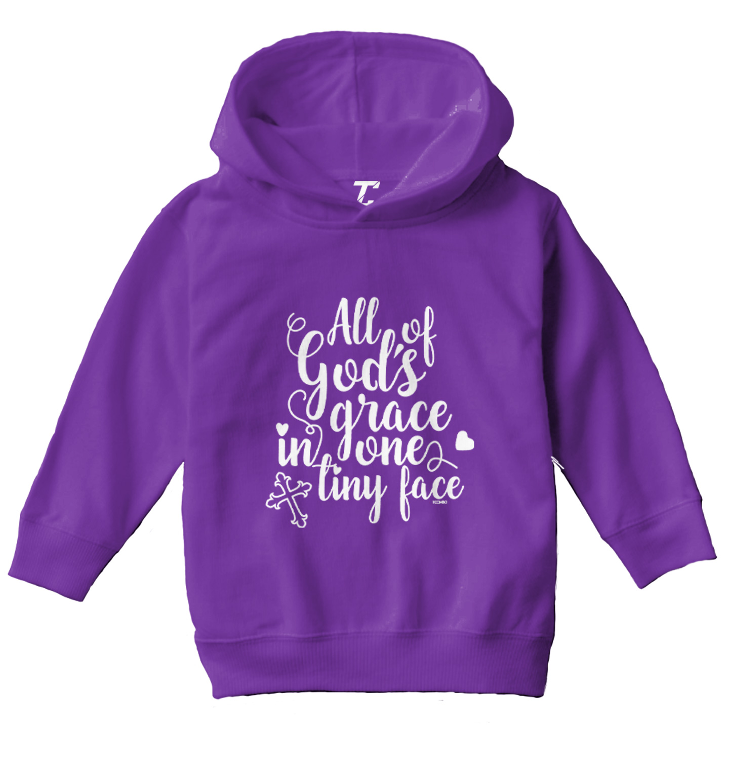 All Of God's Grace In One Tiny Face - Cross Heart Toddler/Youth Hoodie - Picture 9 of 12