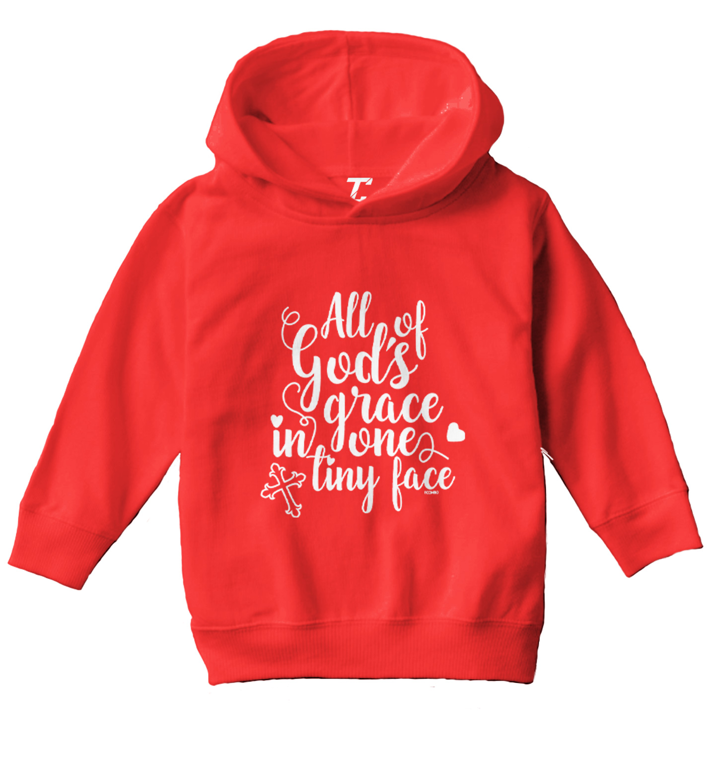 All Of God's Grace In One Tiny Face - Cross Heart Toddler/Youth Hoodie - Picture 10 of 12
