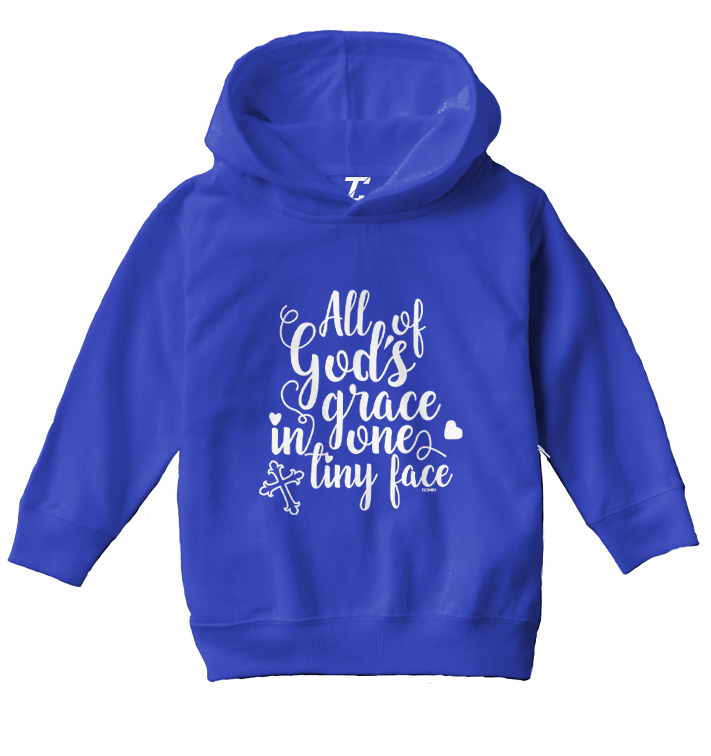 All Of God's Grace In One Tiny Face - Cross Heart Toddler/Youth Hoodie - Picture 11 of 12
