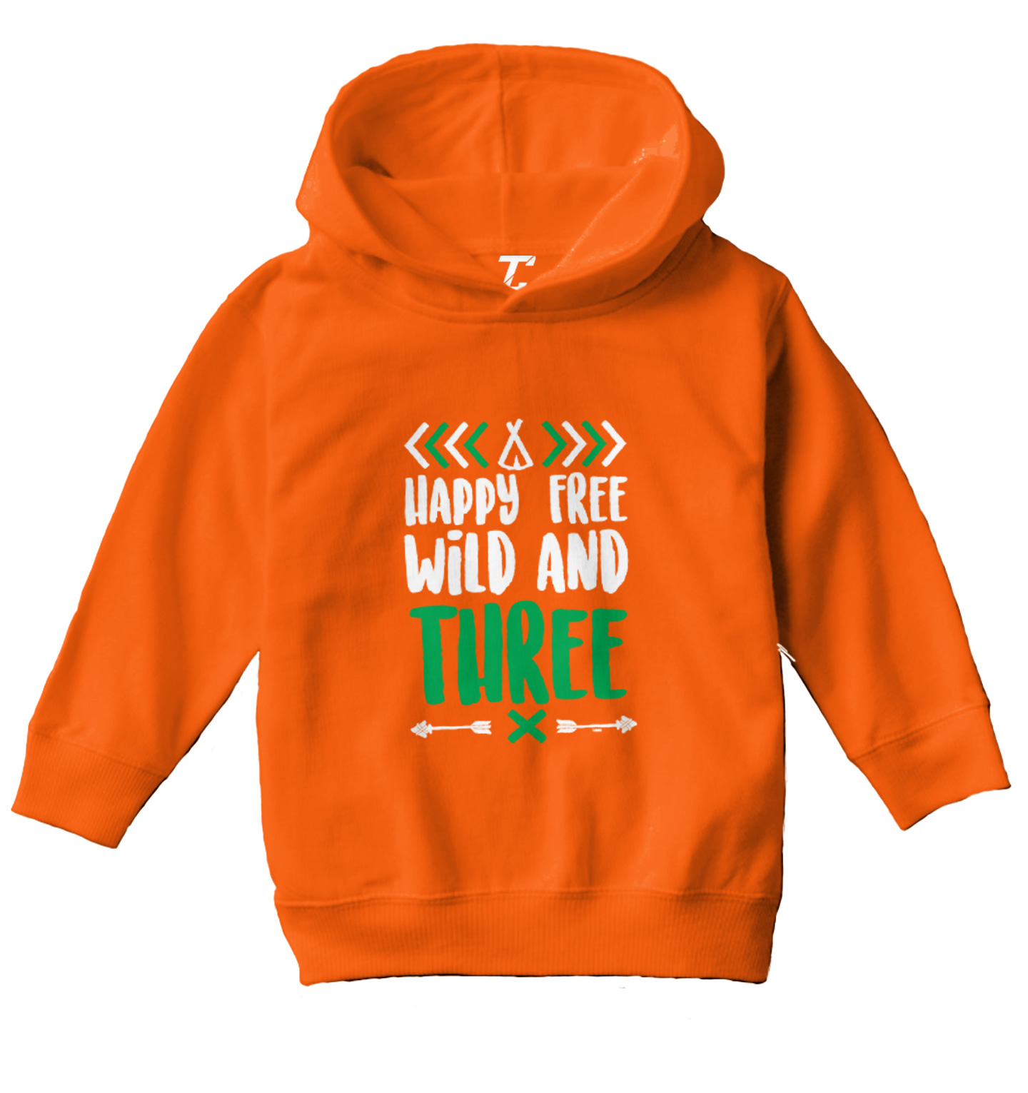 Happy Free Wild And Three - 3 Year Old Third Birthday Toddler/Youth Hoodie - Picture 8 of 12