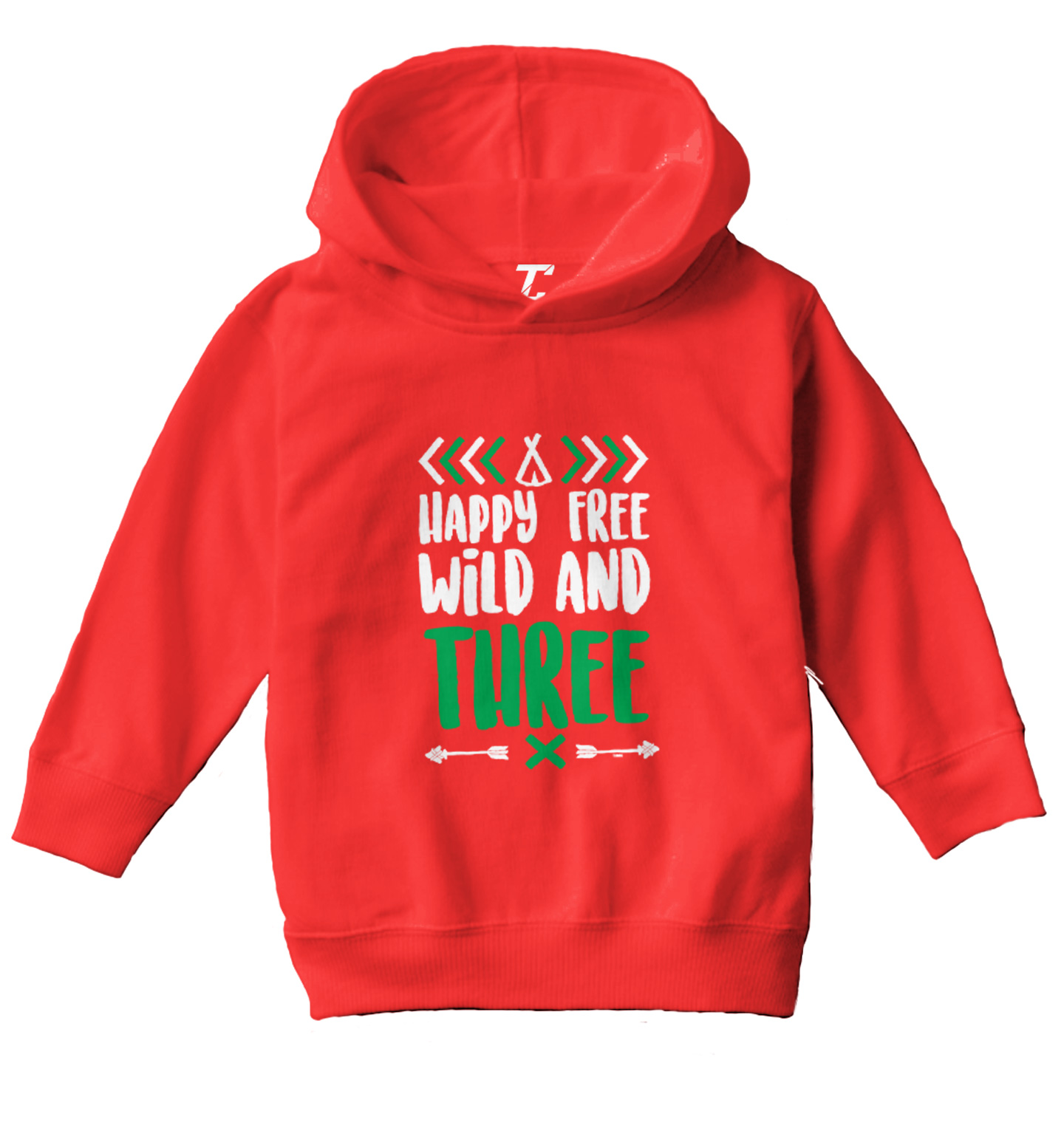 Happy Free Wild And Three - 3 Year Old Third Birthday Toddler/Youth Hoodie - Picture 10 of 12