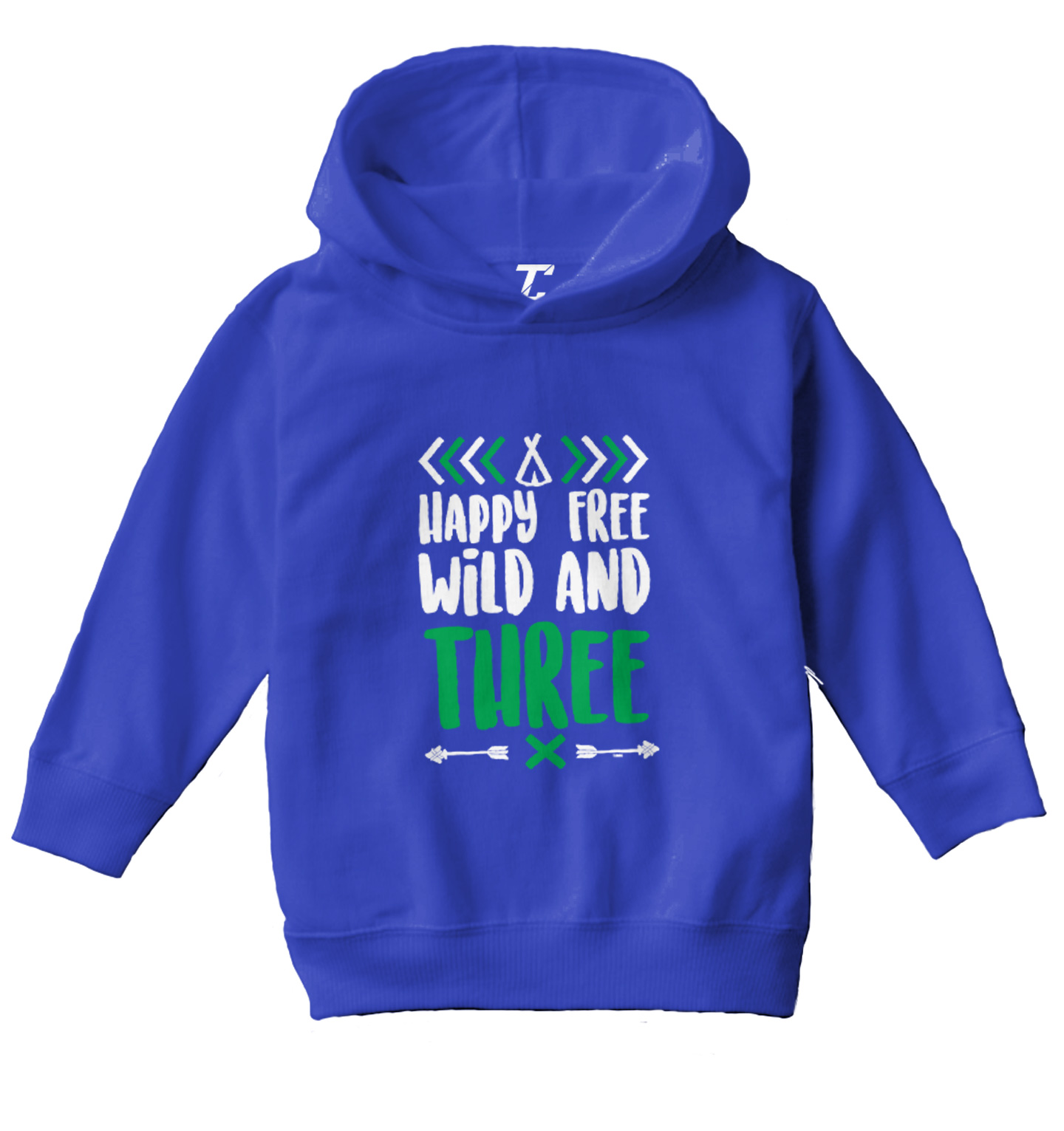 Happy Free Wild And Three - 3 Year Old Third Birthday Toddler/Youth Hoodie - Picture 11 of 12