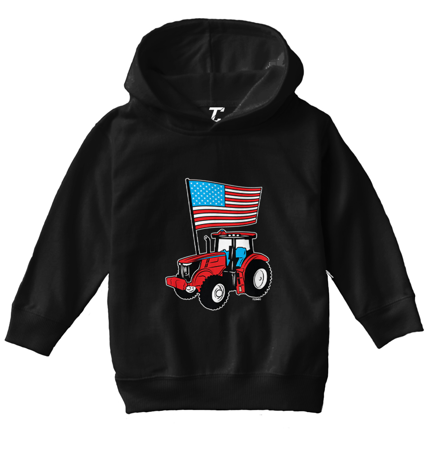American Flag Tractor - USA 'Murica Stars & Stripes Toddler/Youth Hoodie - Picture 2 of 12