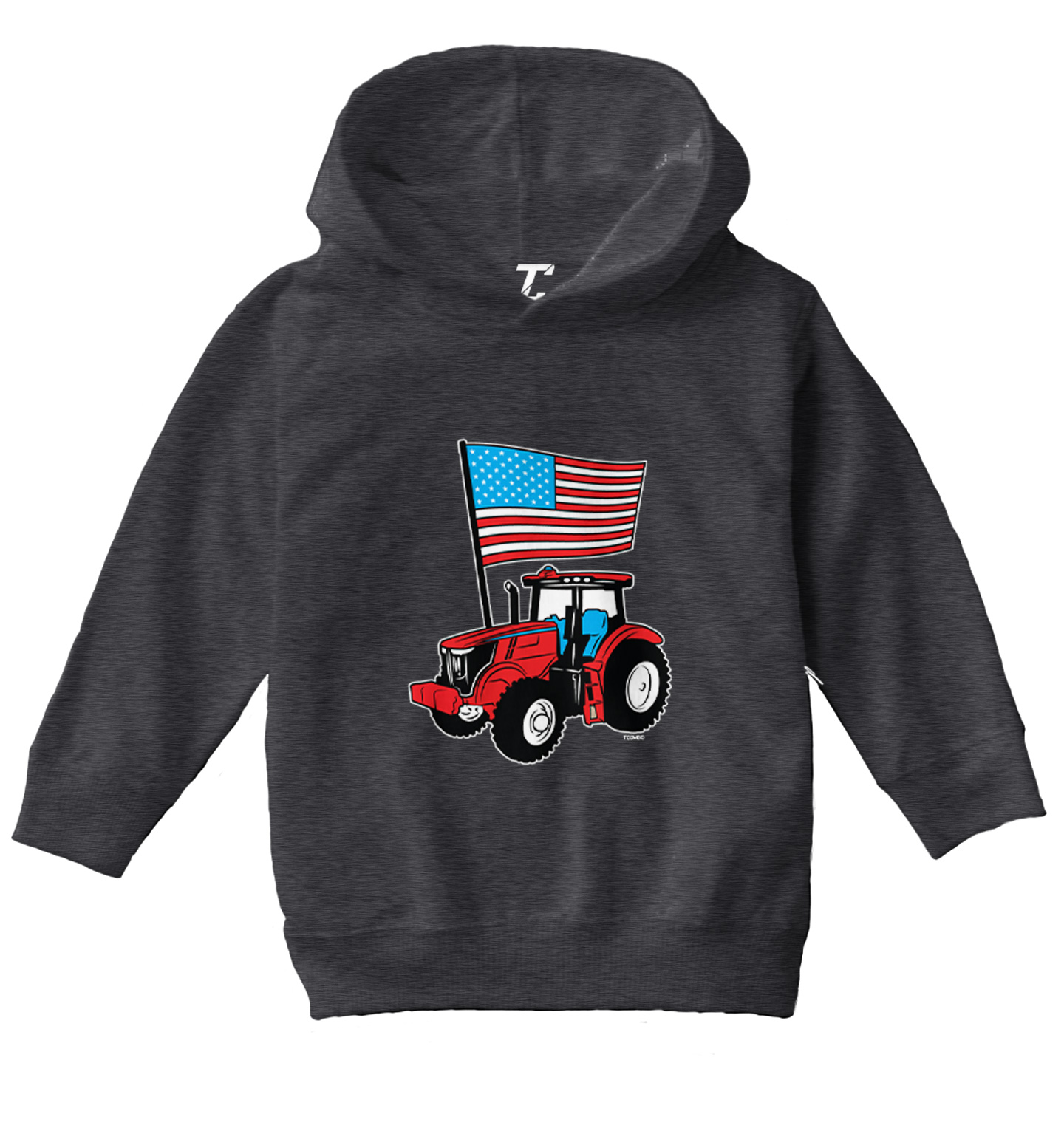 American Flag Tractor - USA 'Murica Stars & Stripes Toddler/Youth Hoodie - Picture 3 of 12