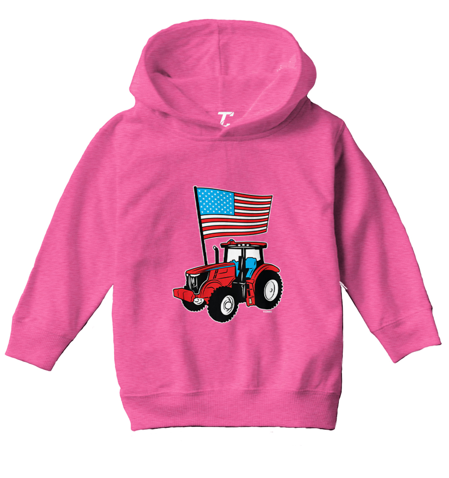 American Flag Tractor - USA 'Murica Stars & Stripes Toddler/Youth Hoodie - Picture 4 of 12