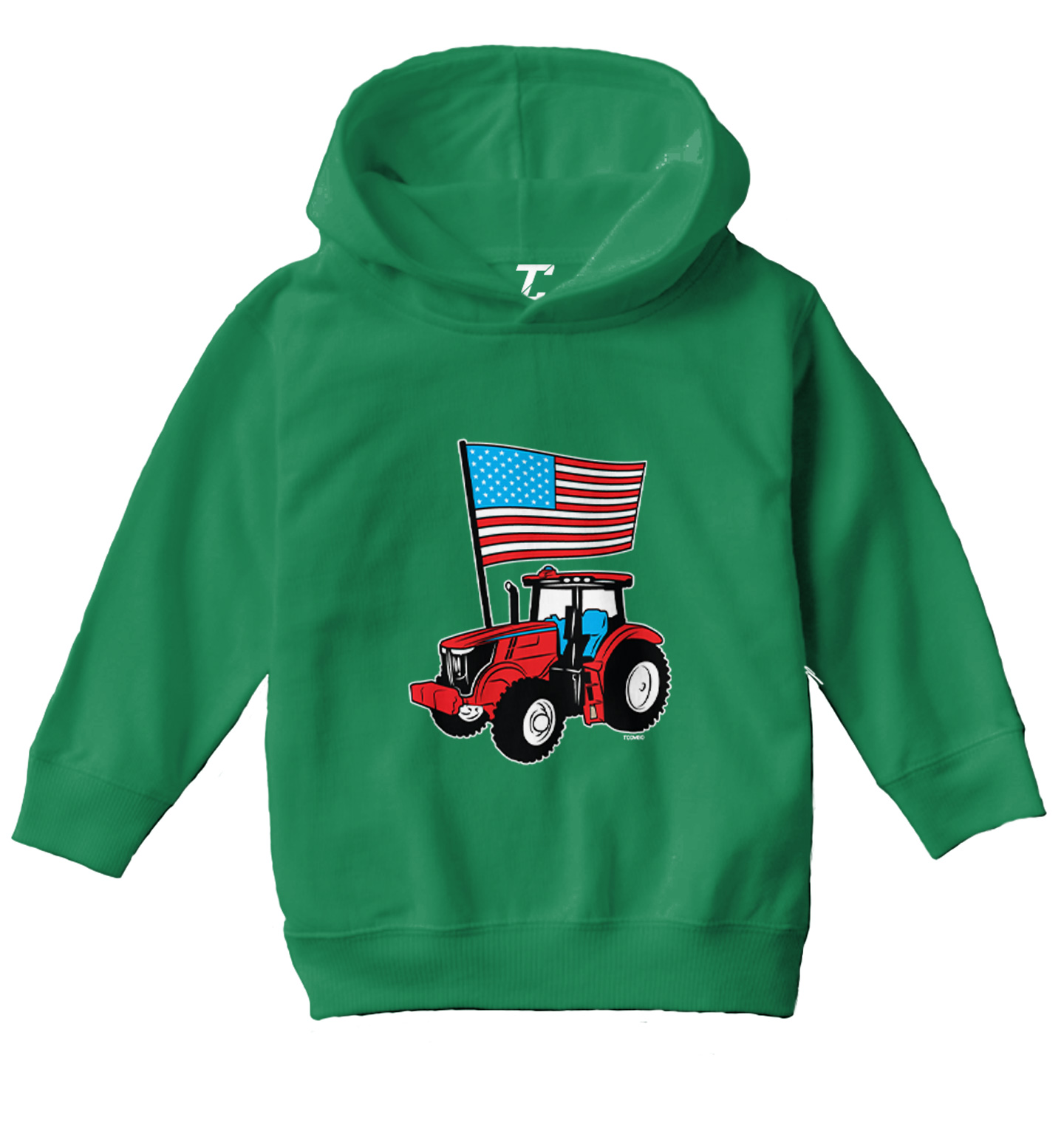 American Flag Tractor - USA 'Murica Stars & Stripes Toddler/Youth Hoodie - Picture 5 of 12