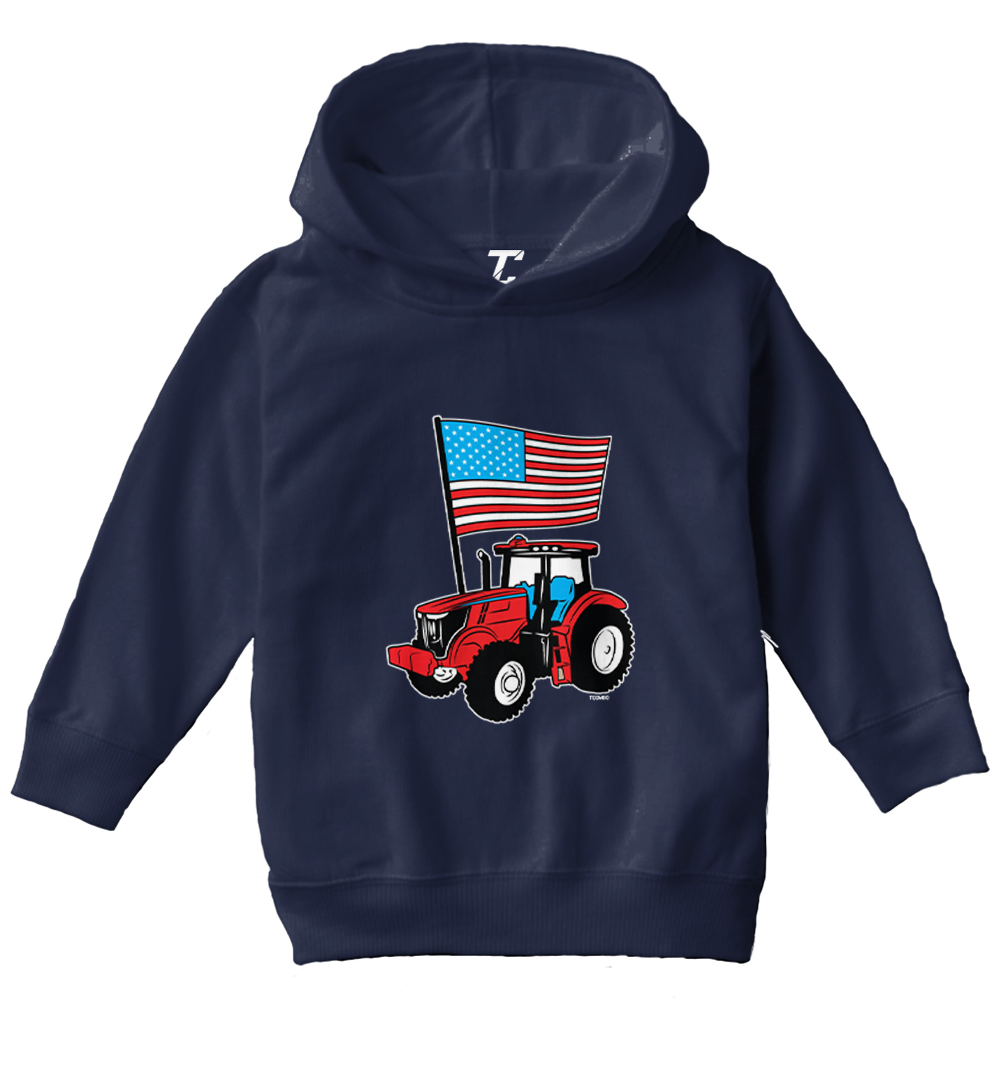American Flag Tractor - USA 'Murica Stars & Stripes Toddler/Youth Hoodie - Picture 7 of 12